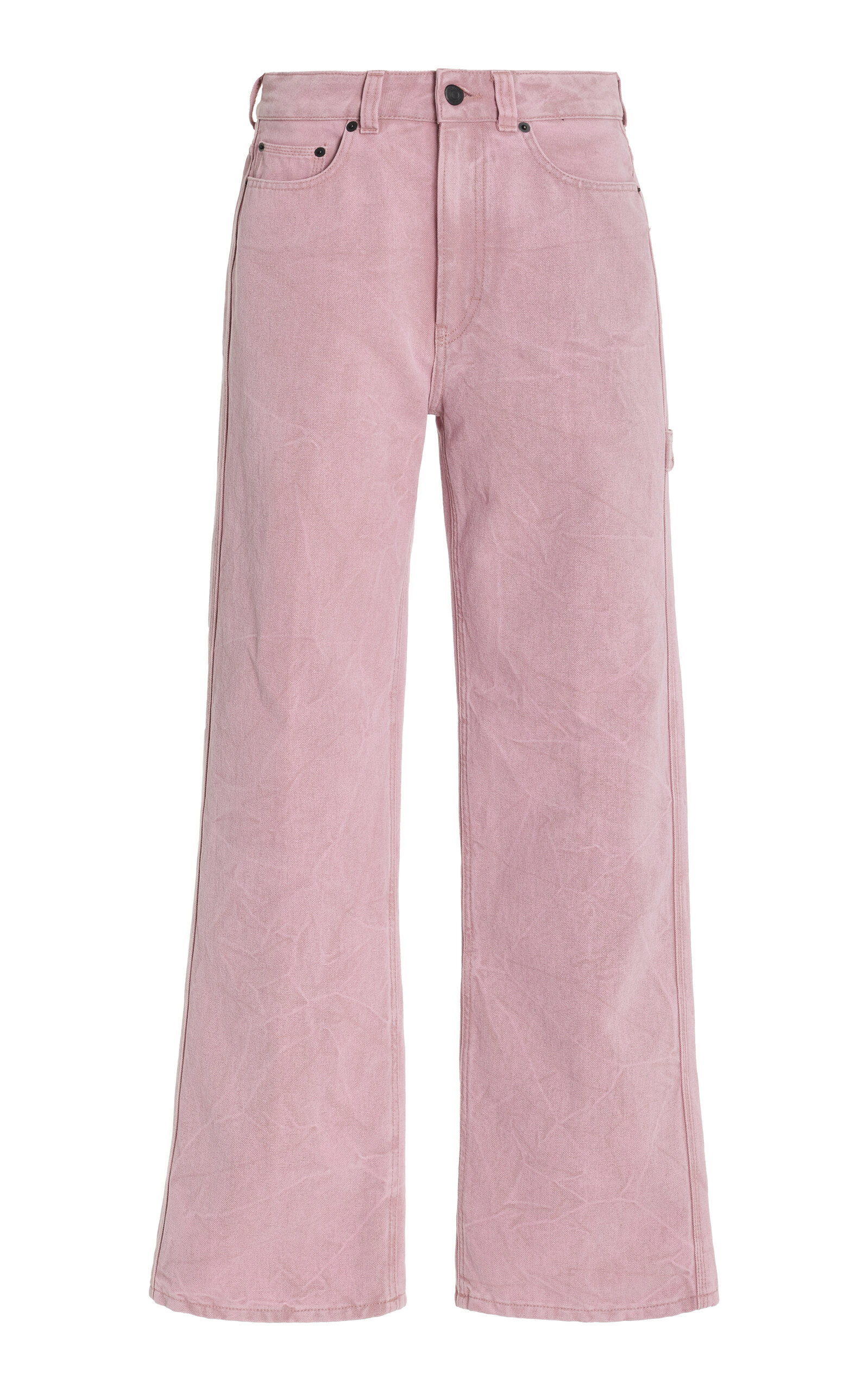 Shop Haikure Winona Rigid Mid-rise Wide-leg Jeans In Pink