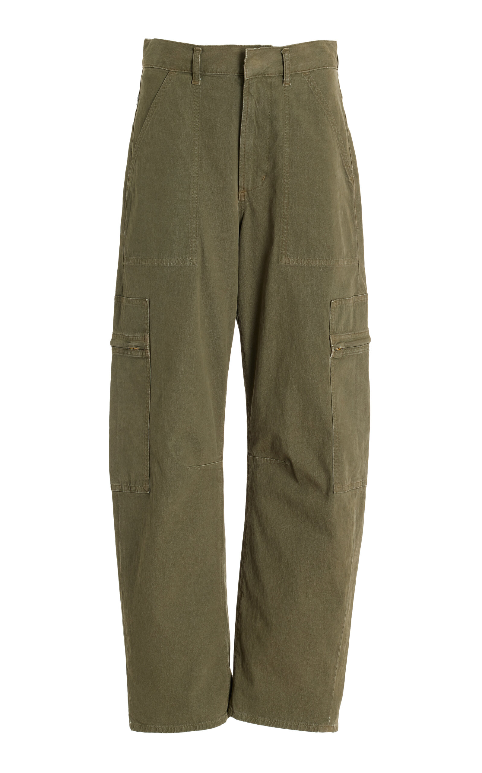 Shop Citizens Of Humanity Marcelle Low-slung Cotton Cargo Pants In Green