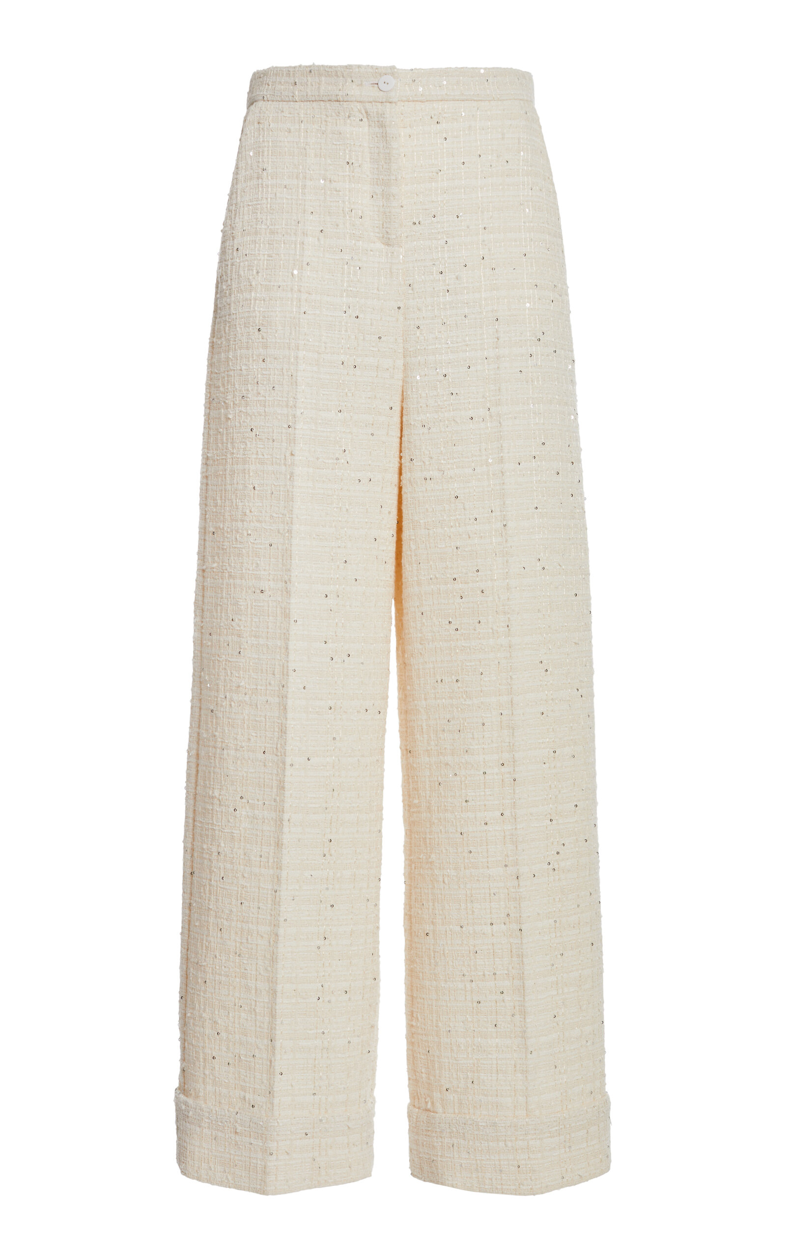 Valentino Womens Betulla Wide-leg Pressed-crease Wool Trousers In White