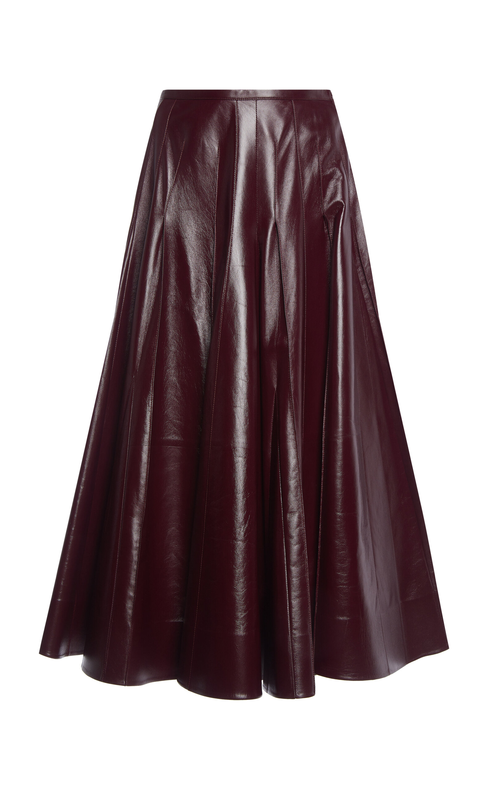 Bottega Veneta Pleated Leather Maxi Skirt