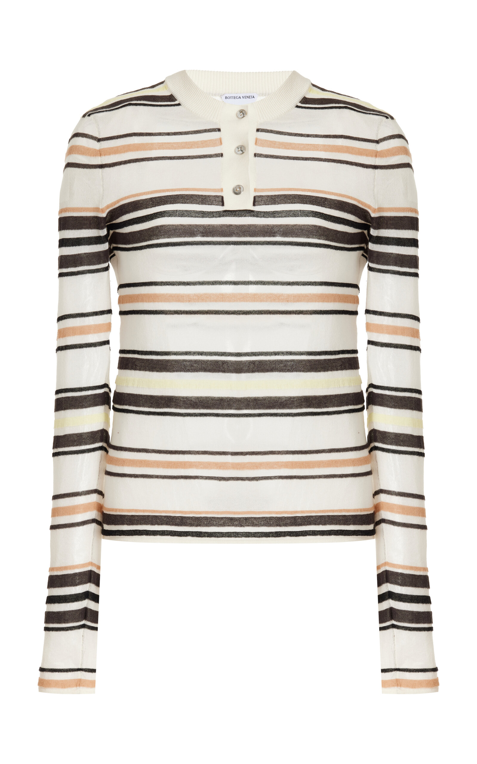 Bottega Veneta Striped Cotton Sweater In Multi