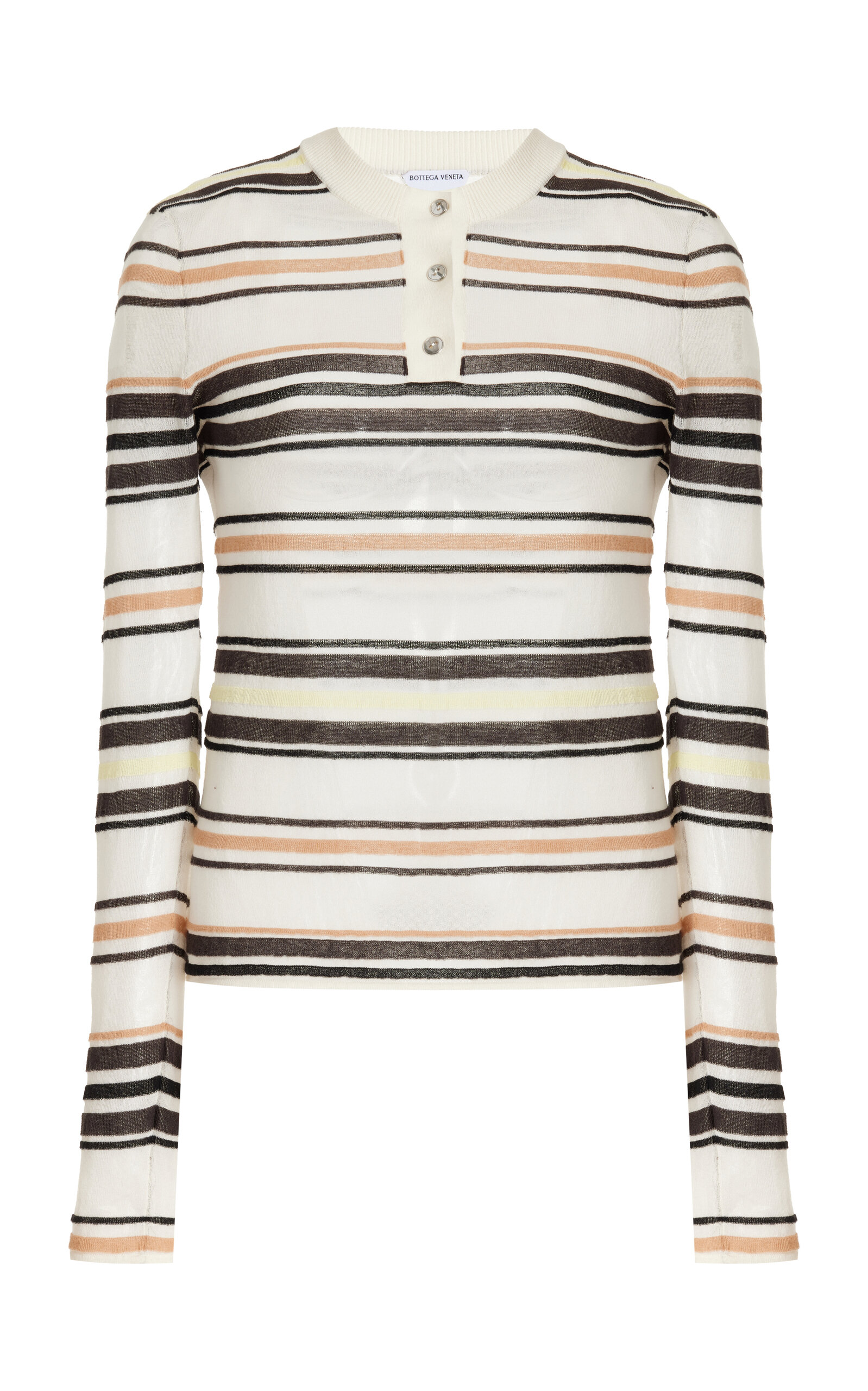 Bottega Veneta Striped Cotton Sweater - Ivory