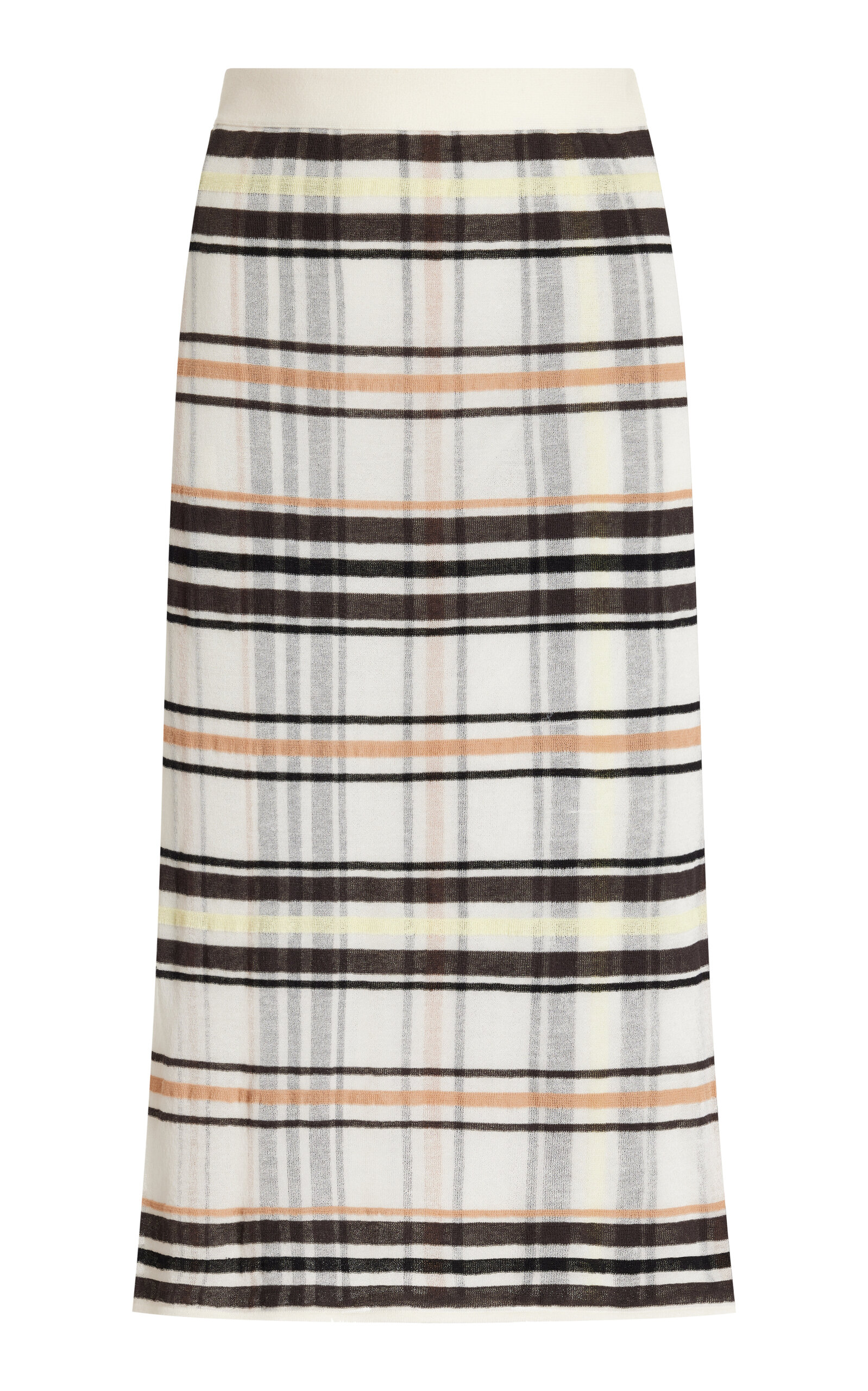 Bottega Veneta Striped Layered Skirt In Ivory