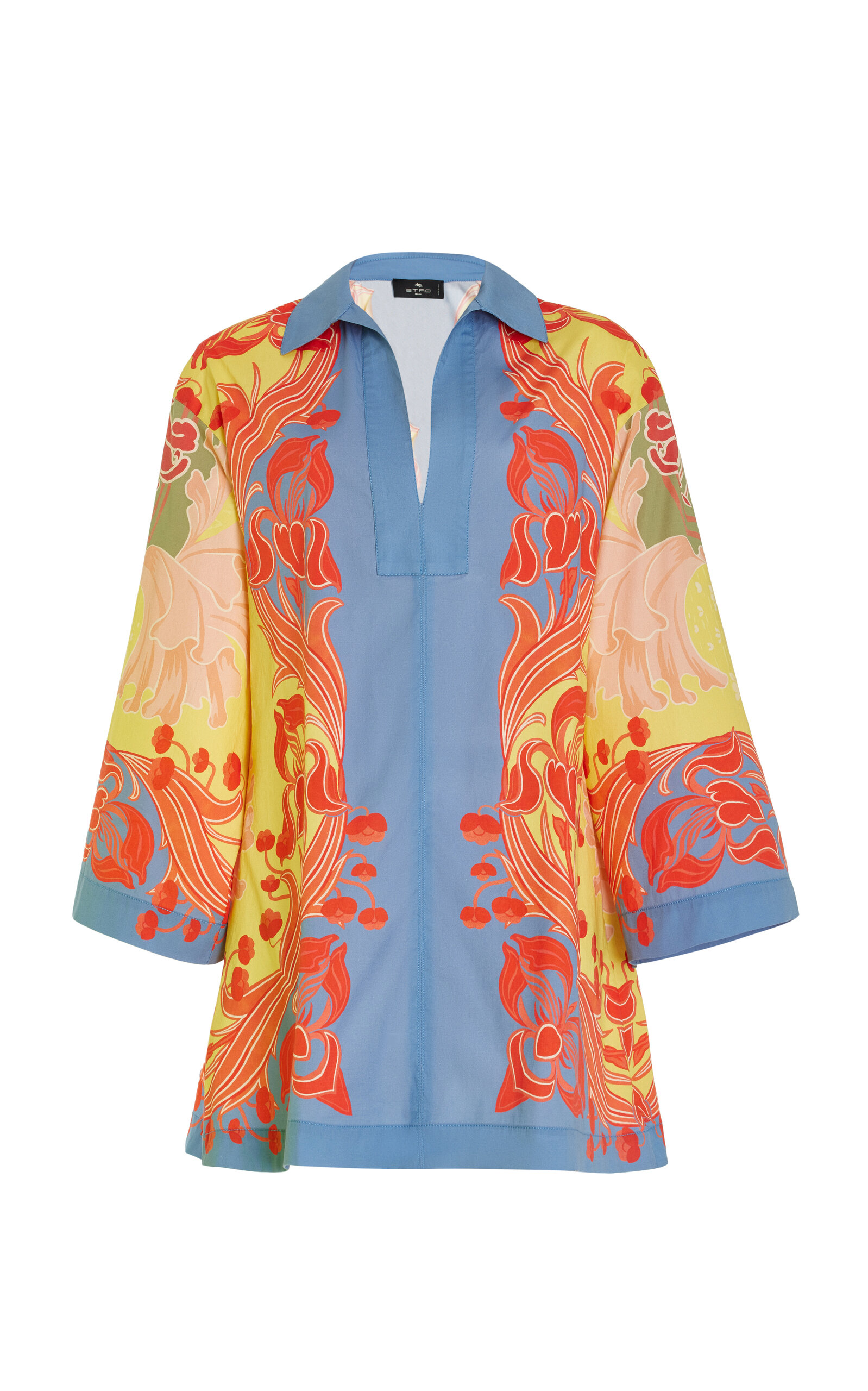 Shop Etro Exclusive Printed Cotton Tunic Shirt In Multi