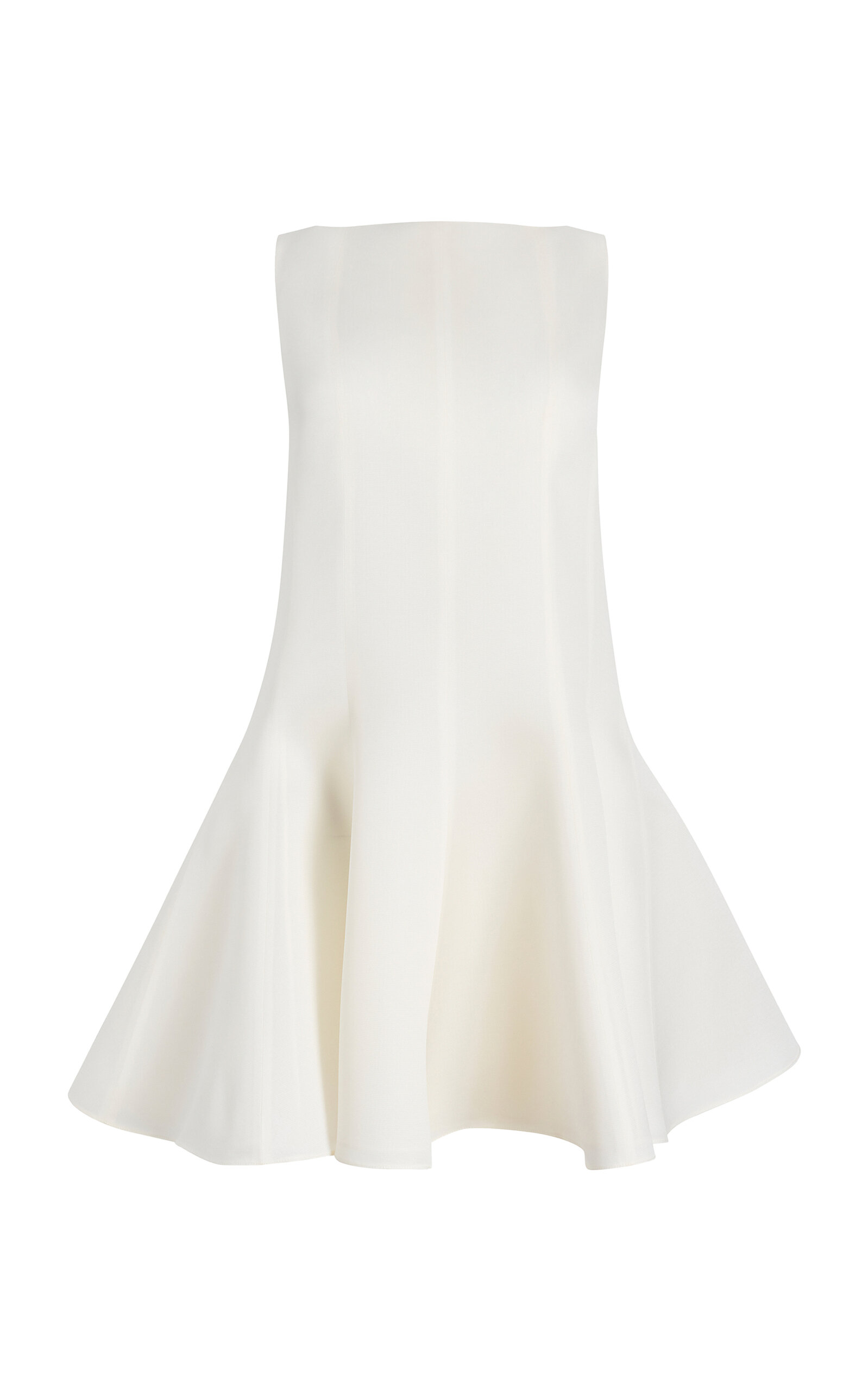 Khaite Mags Flared Silk Organza Mini Dress In White