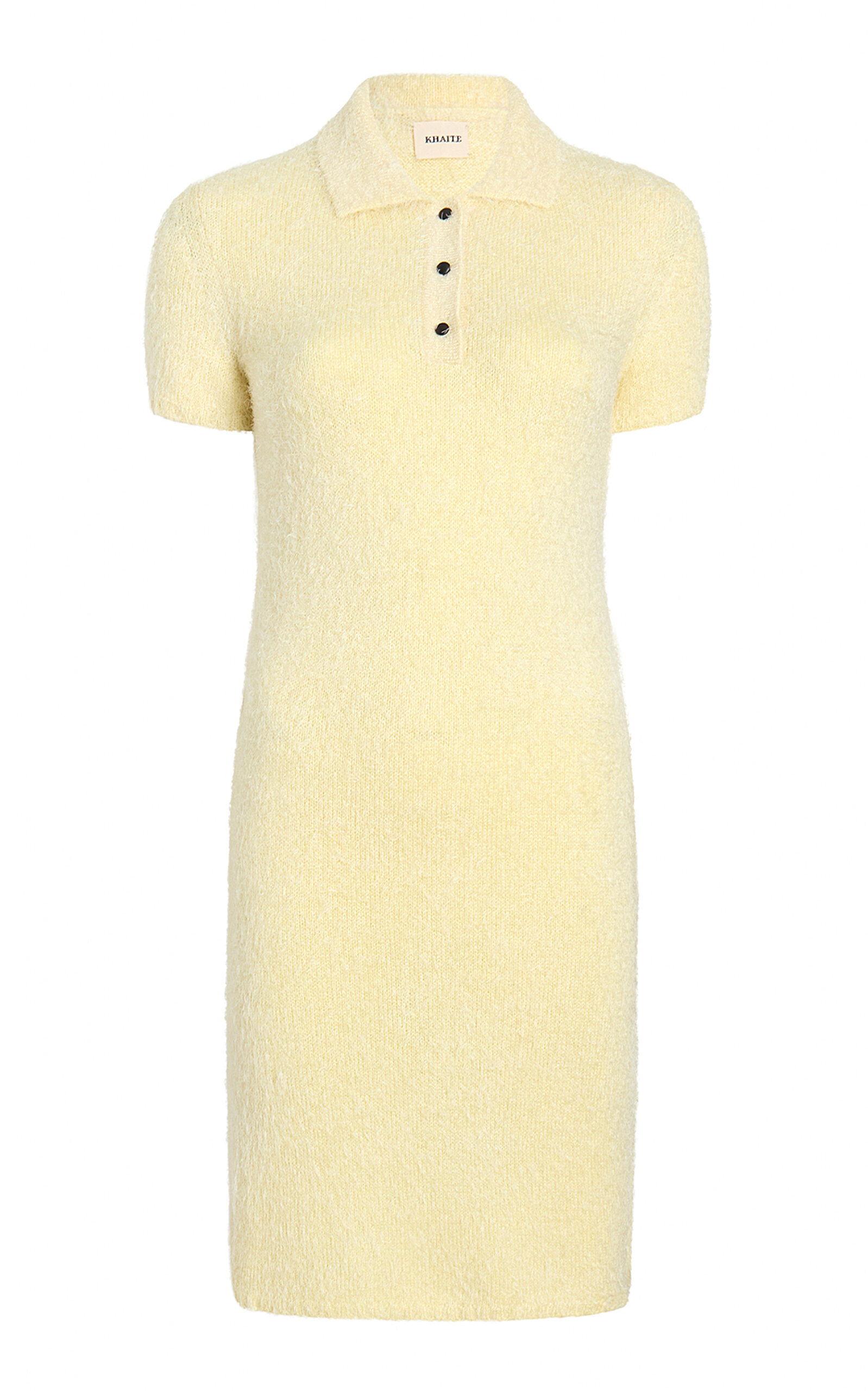 Khaite Graciela Knit Silk-cashmere Polo Mini Dress In Multi