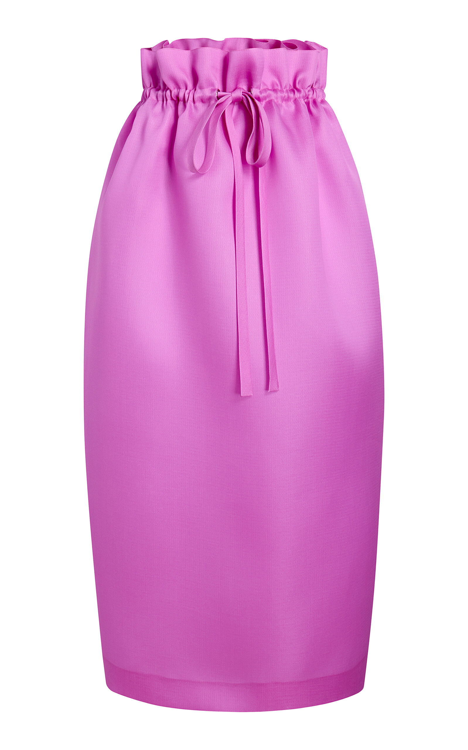 Ember Paperbag-Waist Silk Organza Midi Skirt
