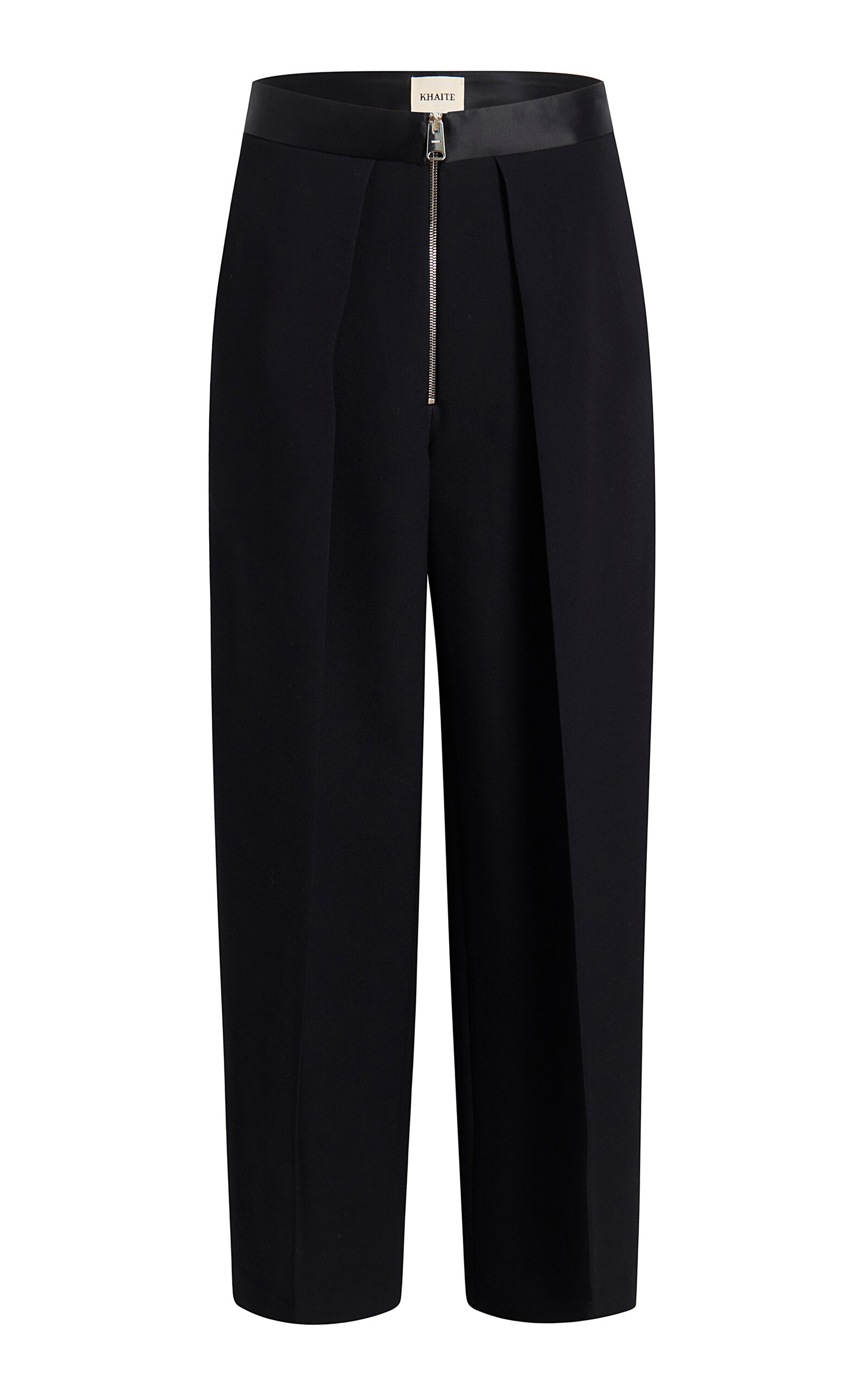 Marine Zipped Crepe Wide-Leg Pants