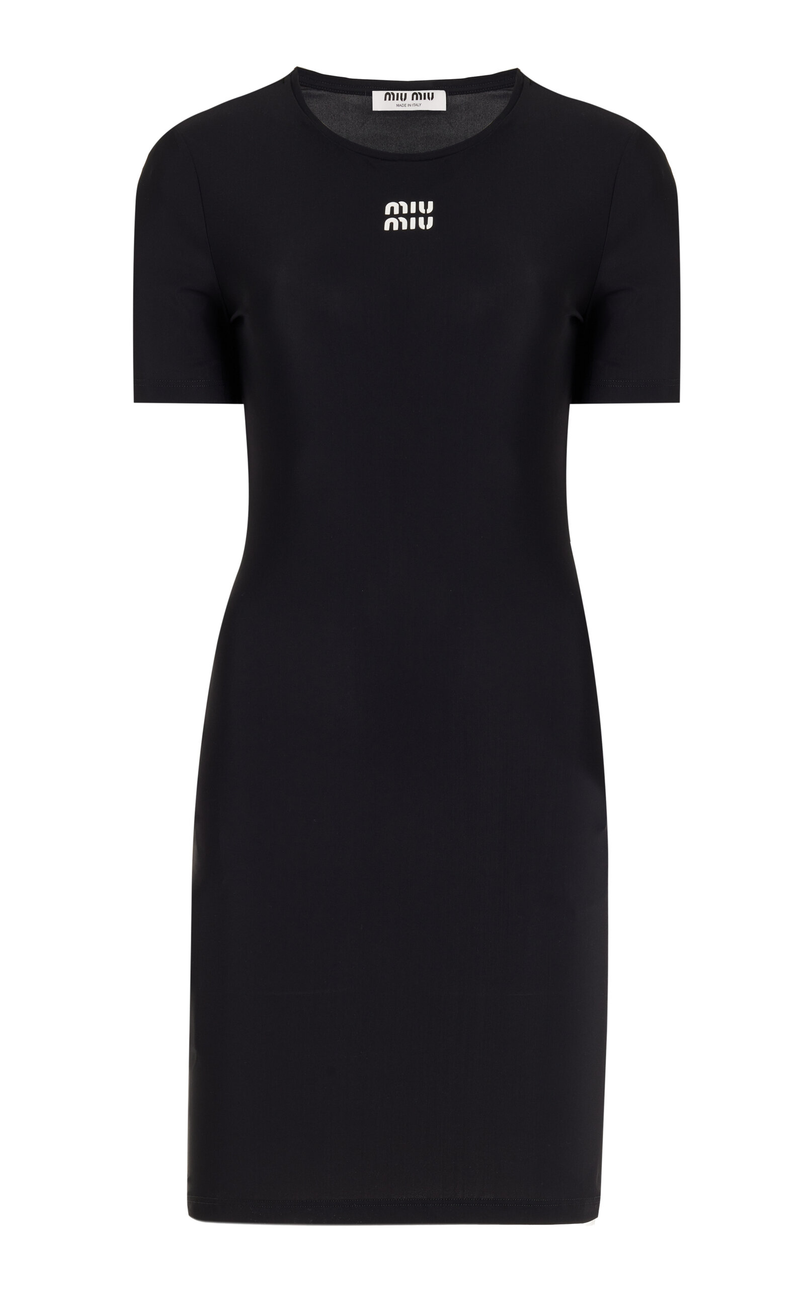 Miu Miu Knit Jersey Mini Dress In Black