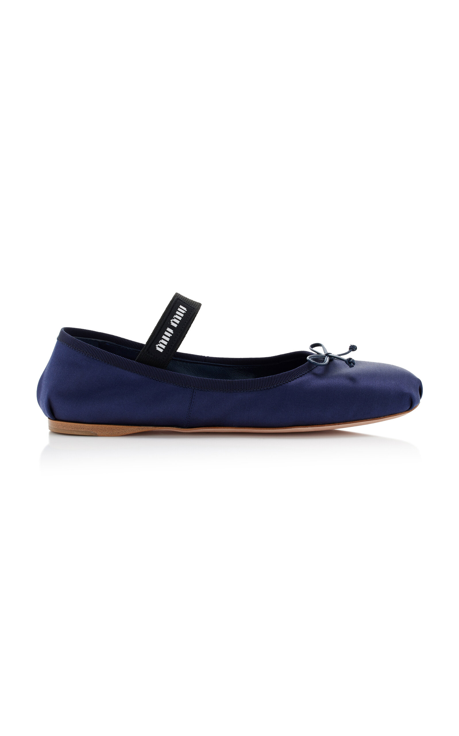 Miu Miu Women Satin Ballerina Flats In Blue