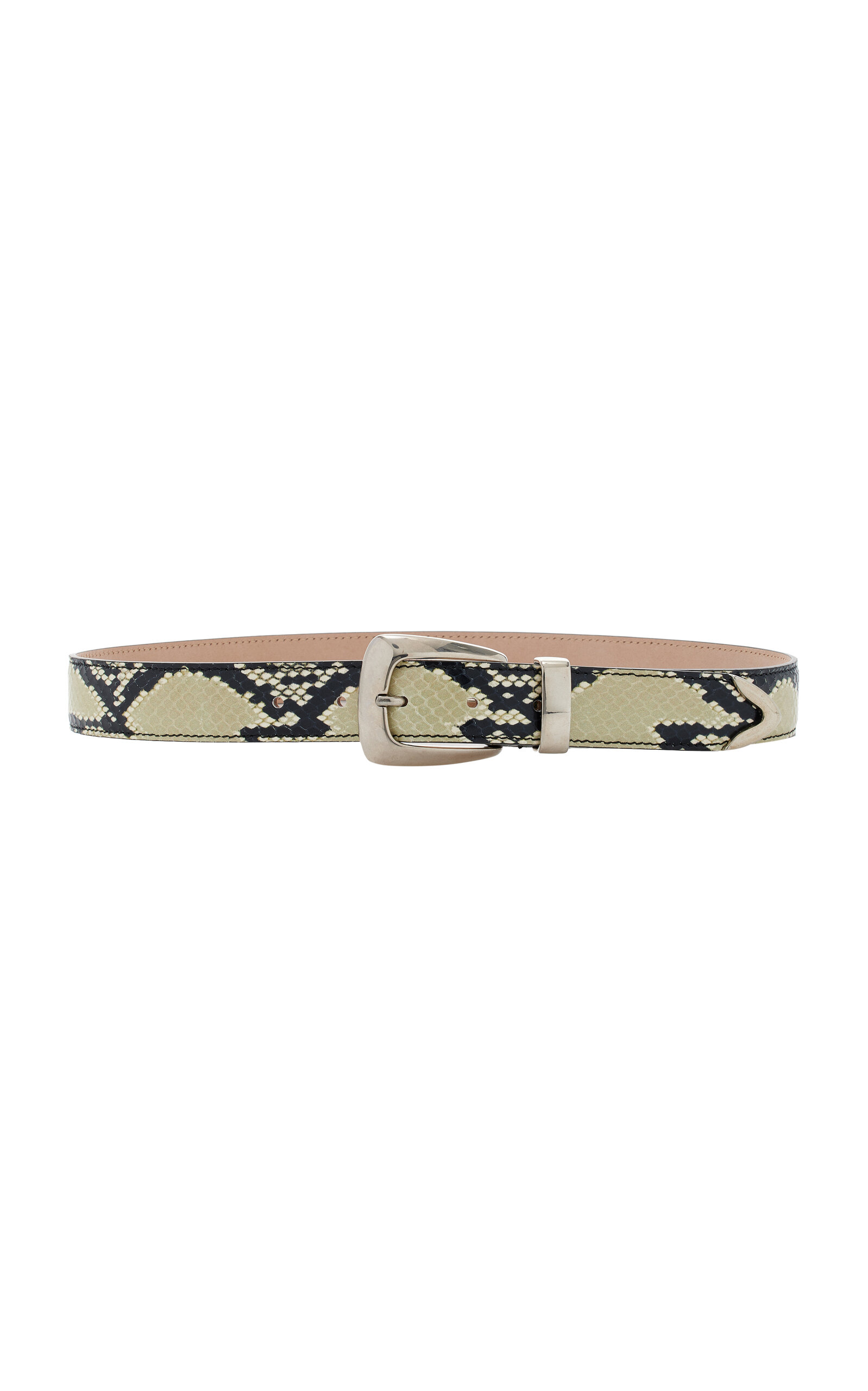 Khaite Benny Python-Embossed Leather Belt