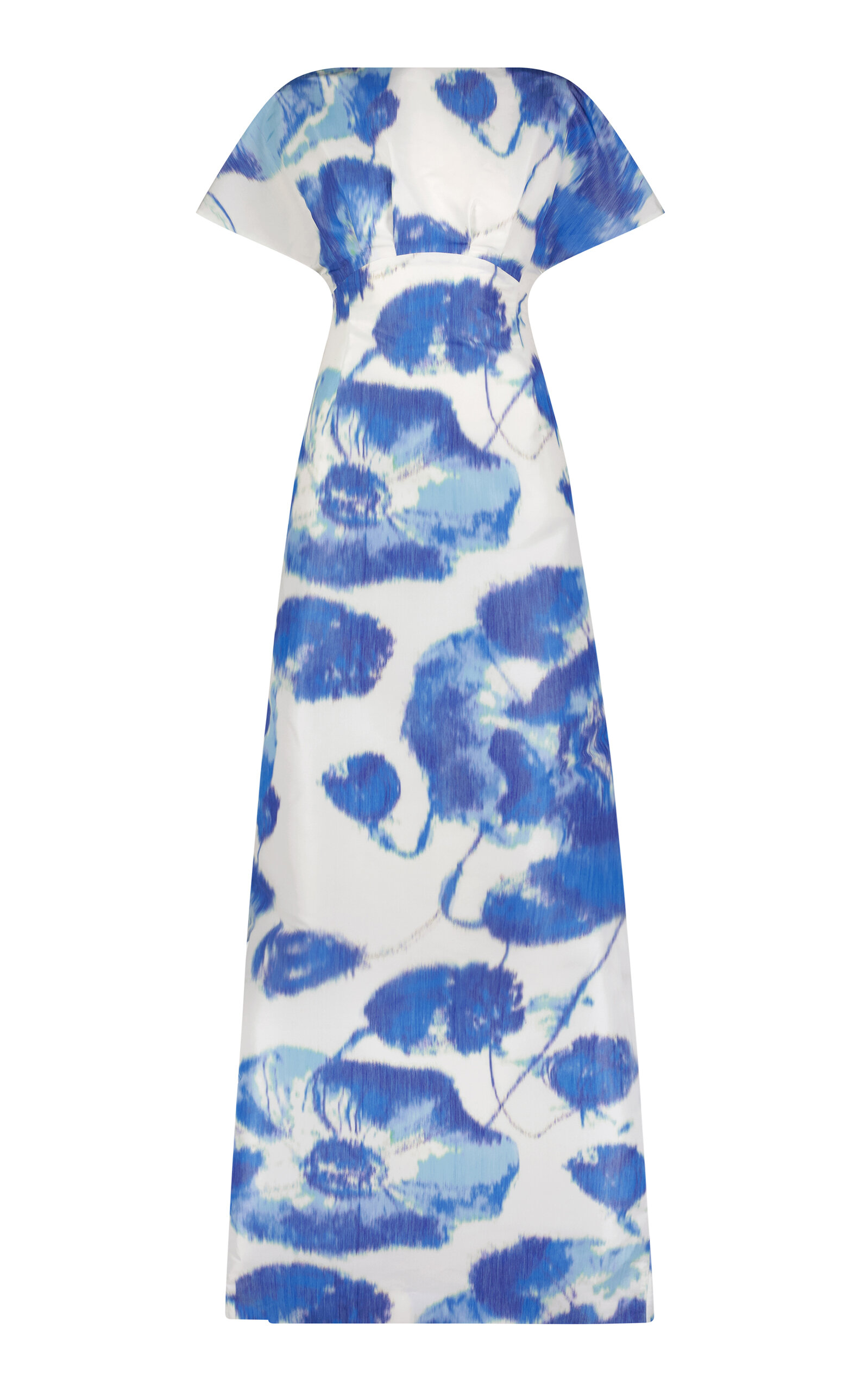 LELA ROSE FLORAL-PRINTED CHINE GOWN