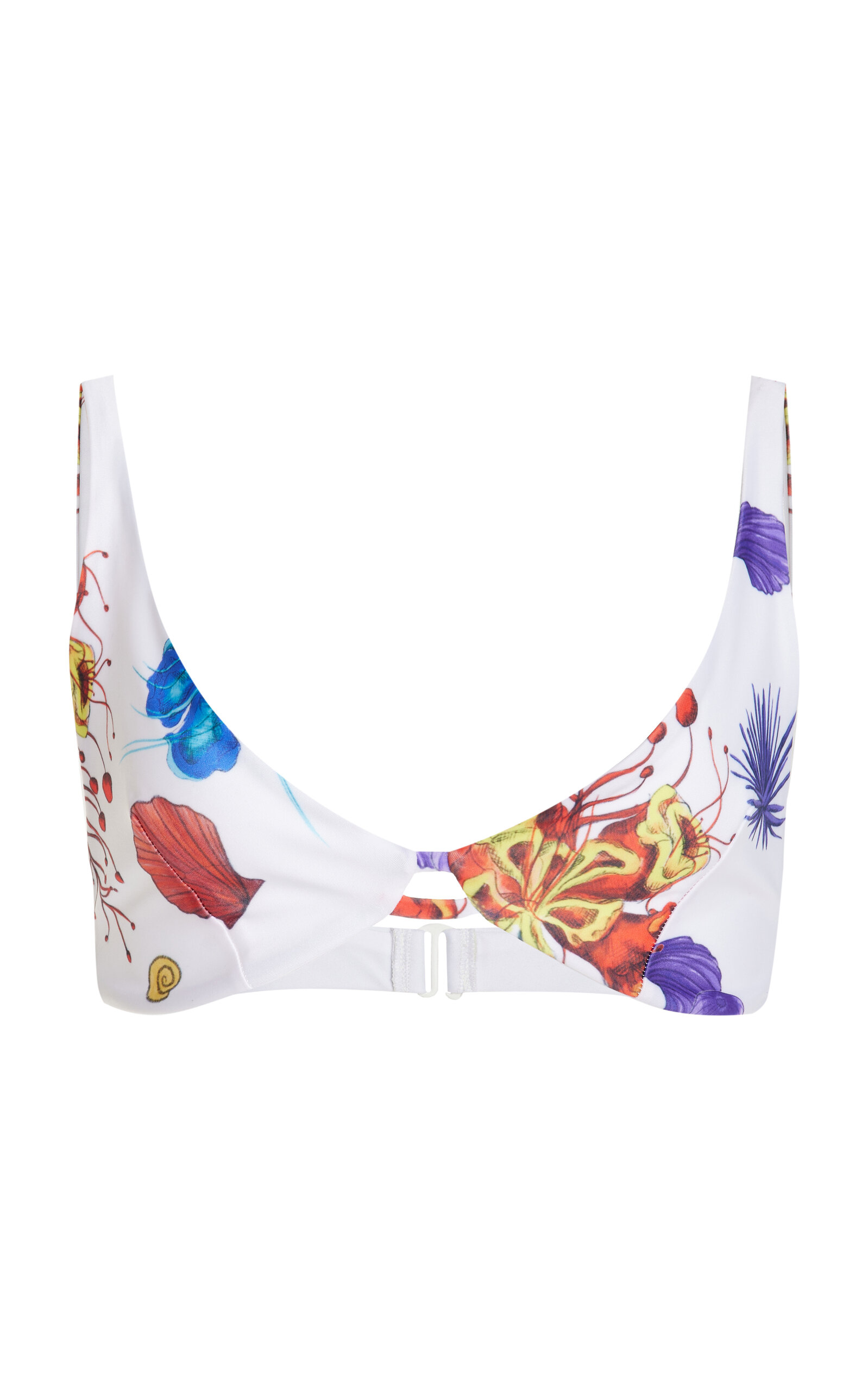 Shop House Of Aama Exclusive Joan Printed Bikini Top In White