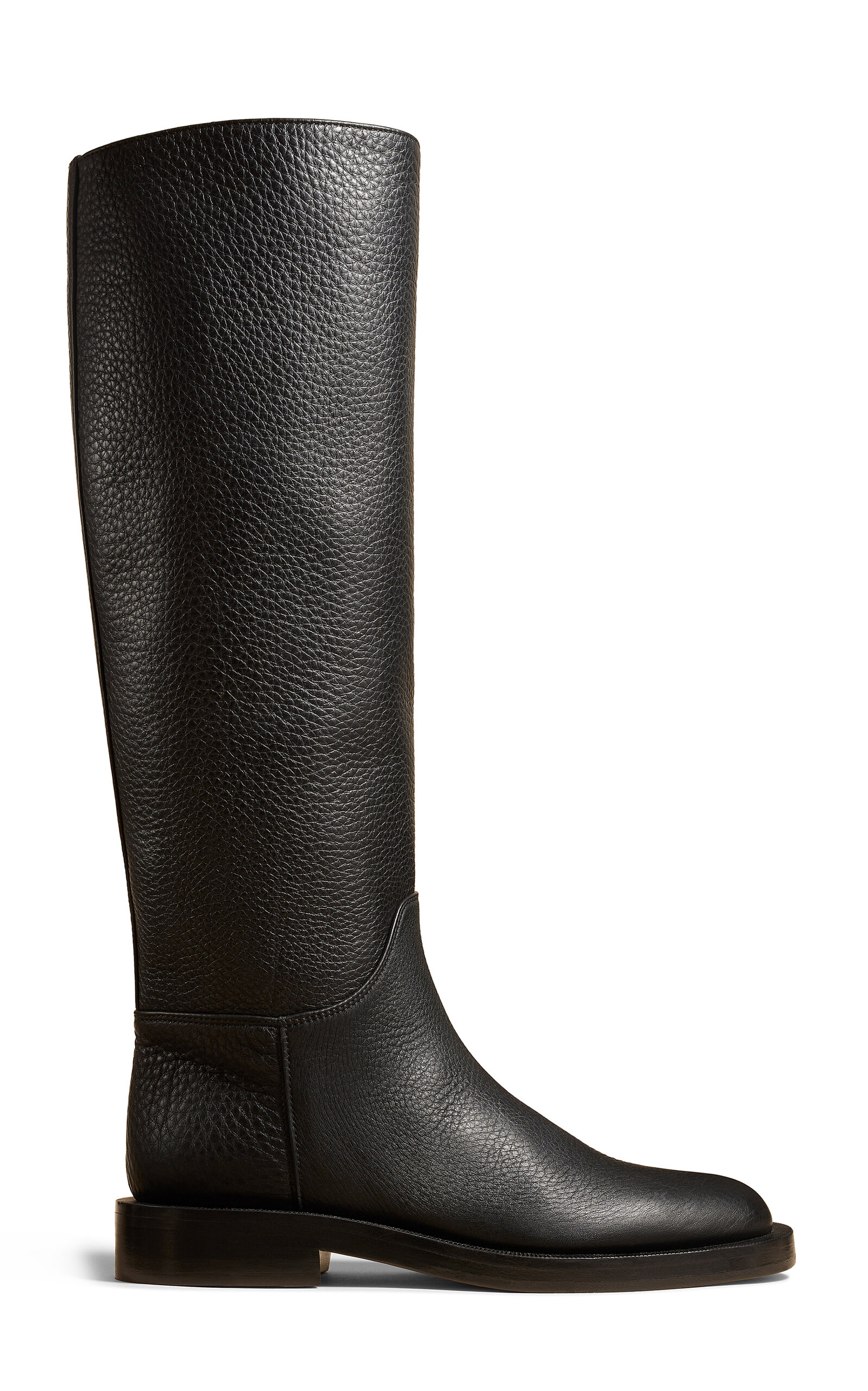 Khaite Flint Leather Knee Boots - Black