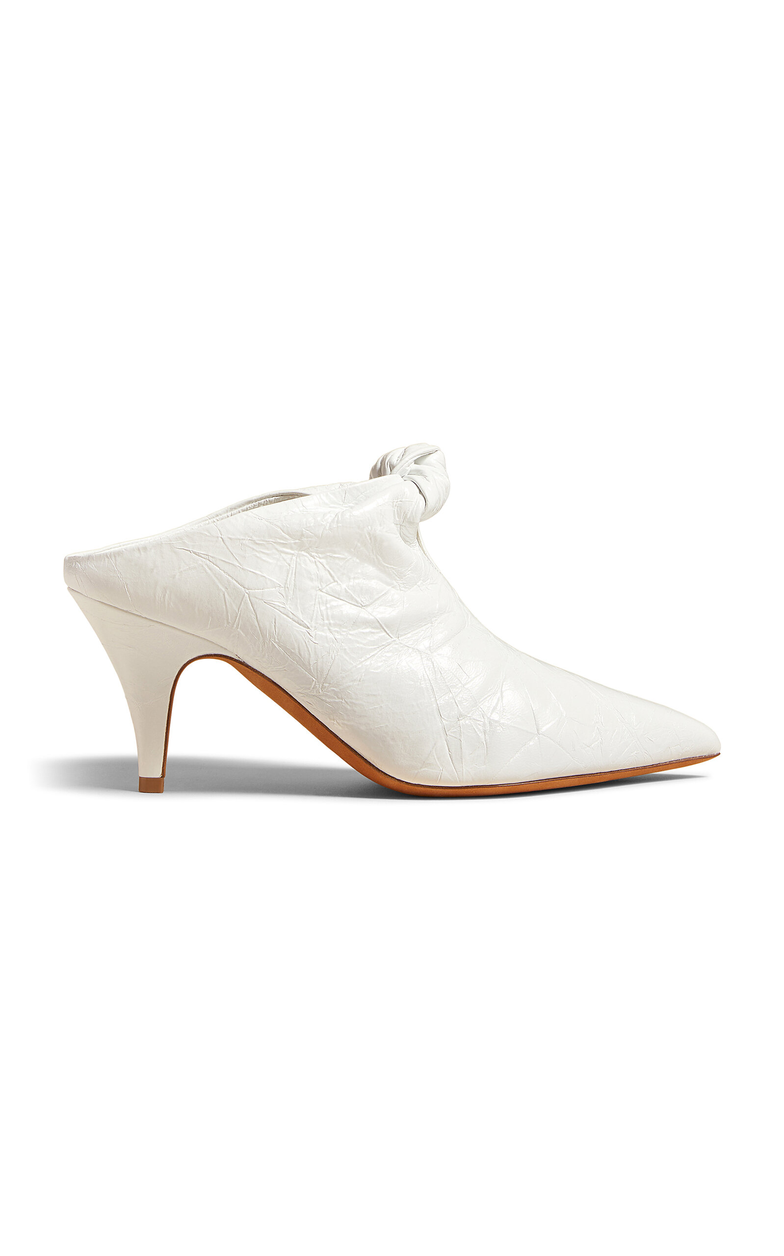 Khaite Rowan Knotted Leather Mules - White