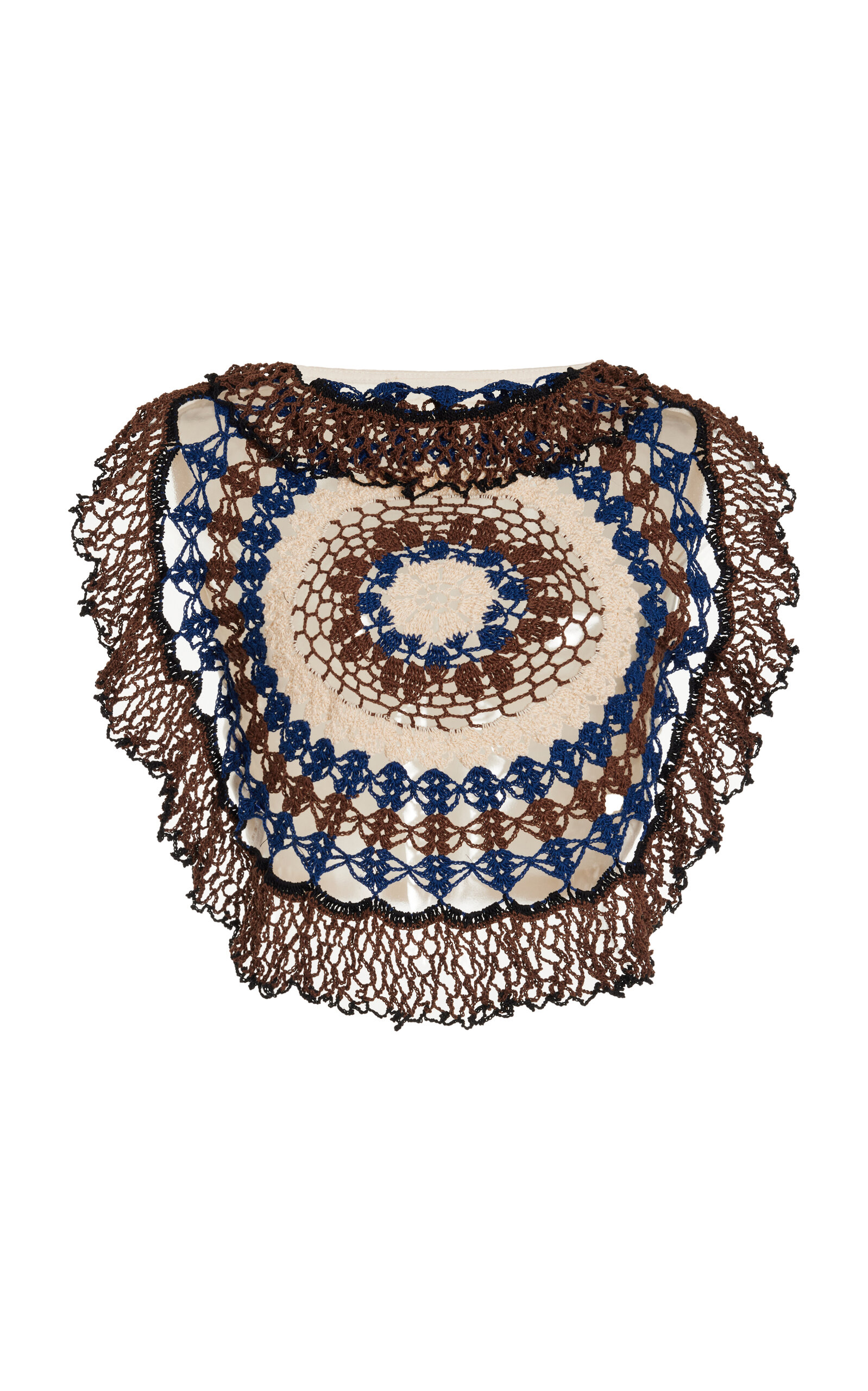 Shop Diotima Exclusive Conch Crocheted Cotton Crop Top In Multi