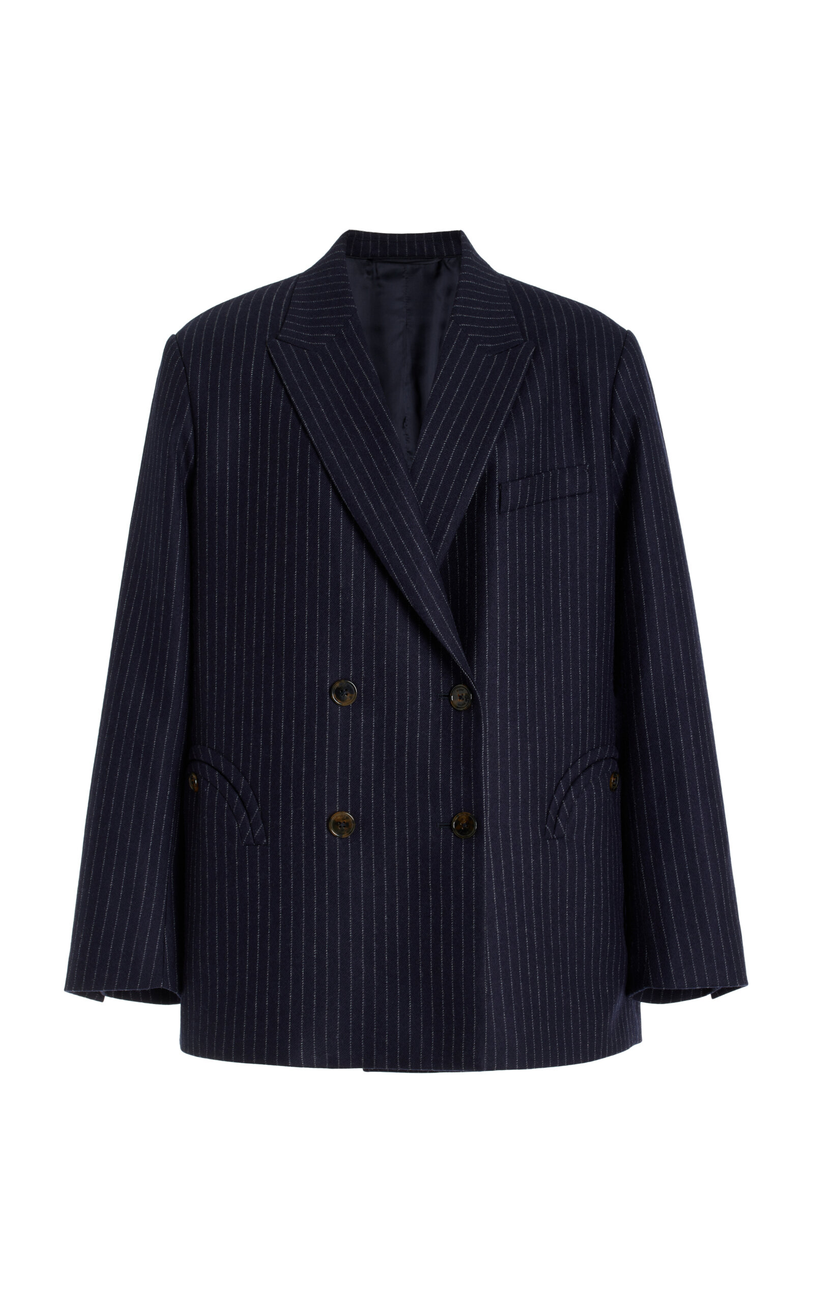 Shop Blazé Milano Lady Maud Nightbreak Wool-cashmere Blazer In Navy