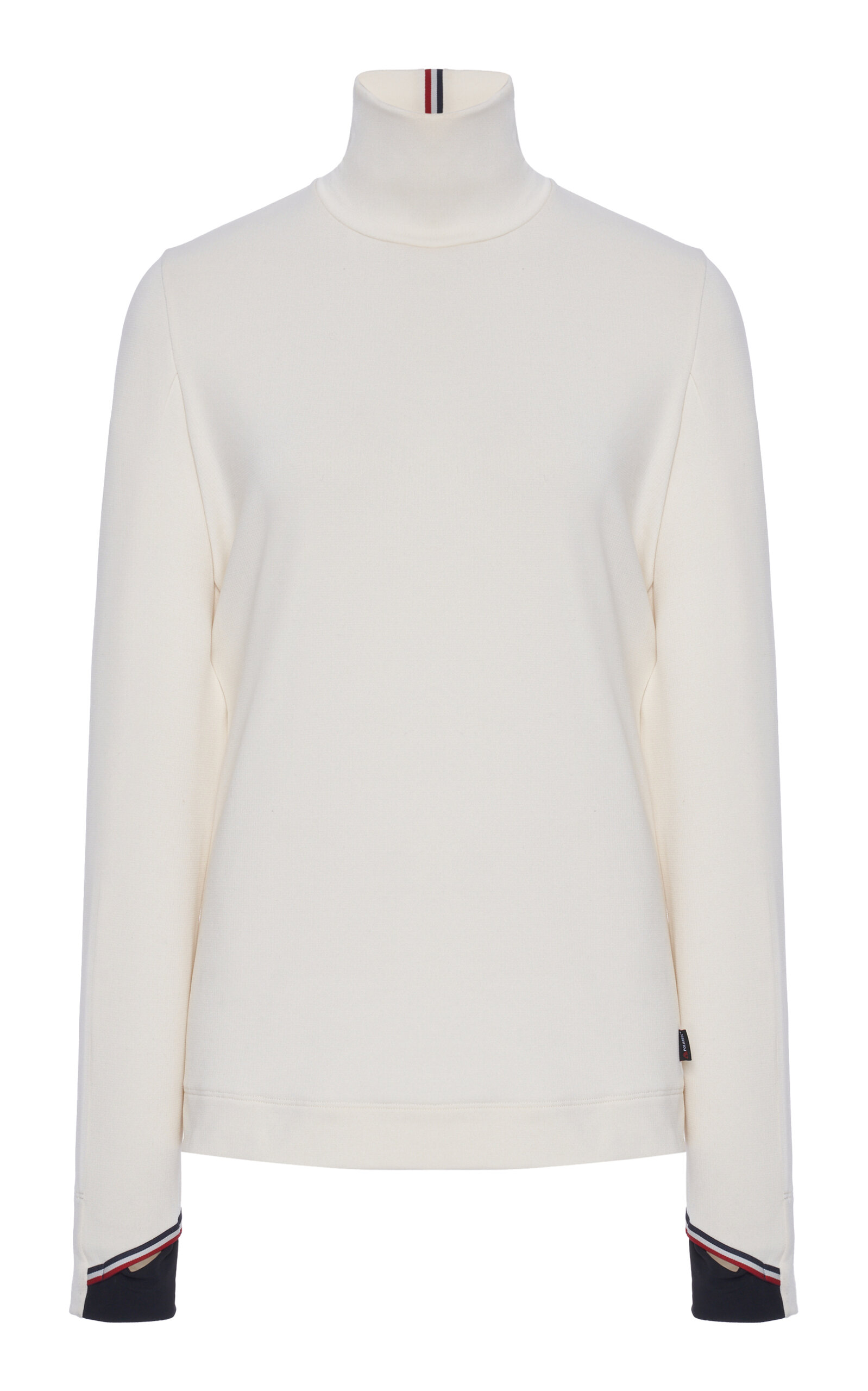Moncler Base Layer Polartec Knit Turtleneck Top In White