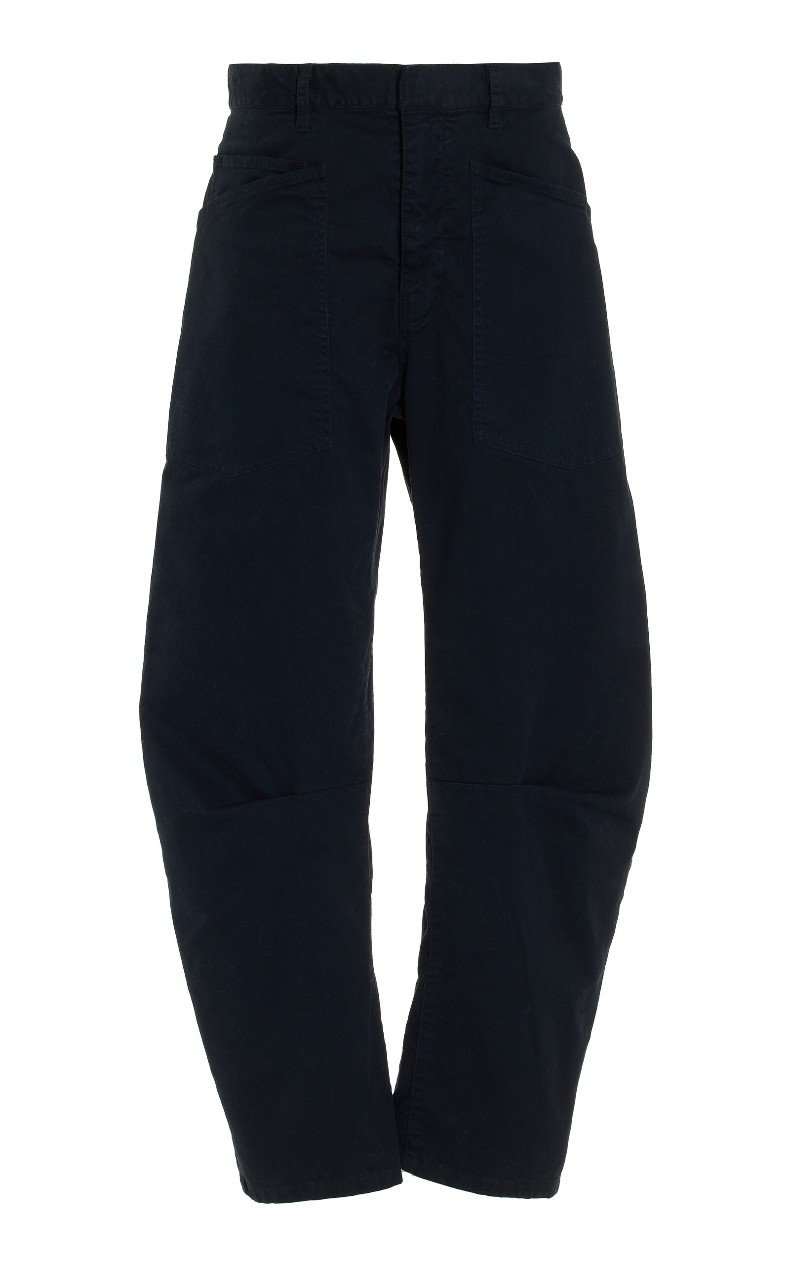 Shop Nili Lotan Shon Stretch-cotton Pants In Navy