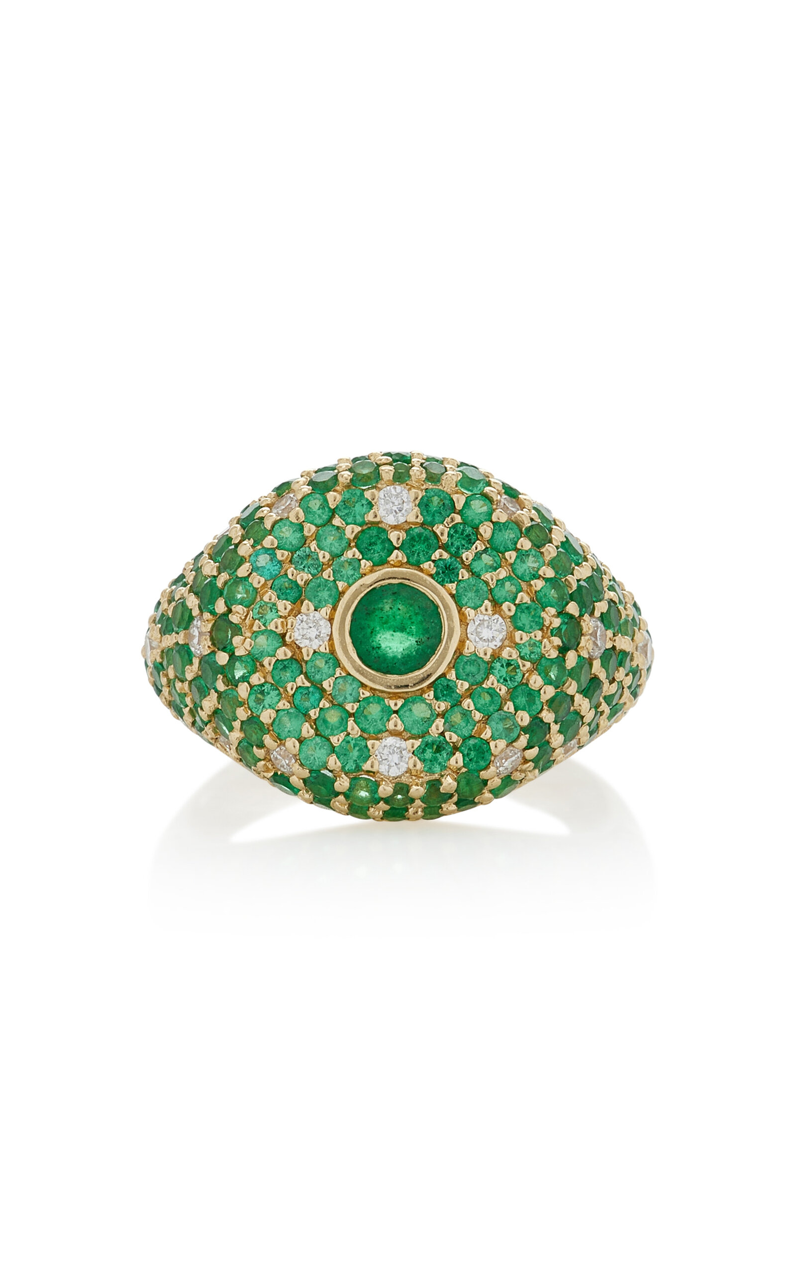 Bonbon 14K Yellow Gold Tsavorite; Diamond; Emerald Ring