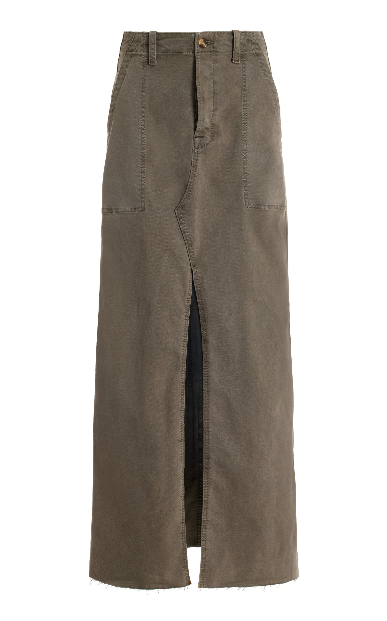 The Sadie High-Waisted Cotton-Blend Utility Maxi Skirt