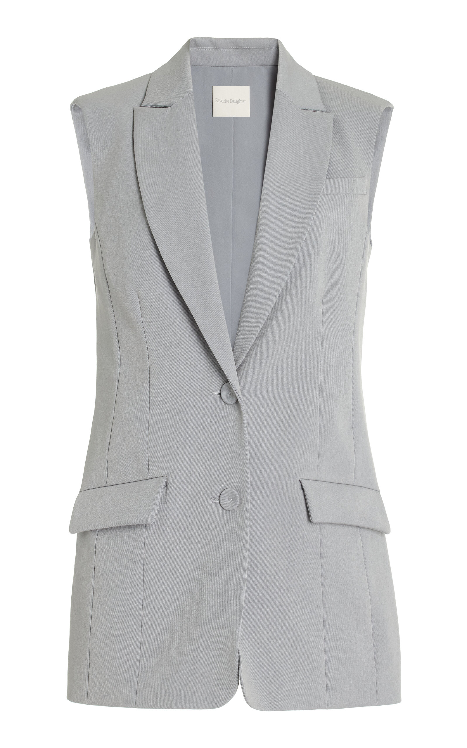 Favorite Daughter Sleeveless Long Blazer - Grey