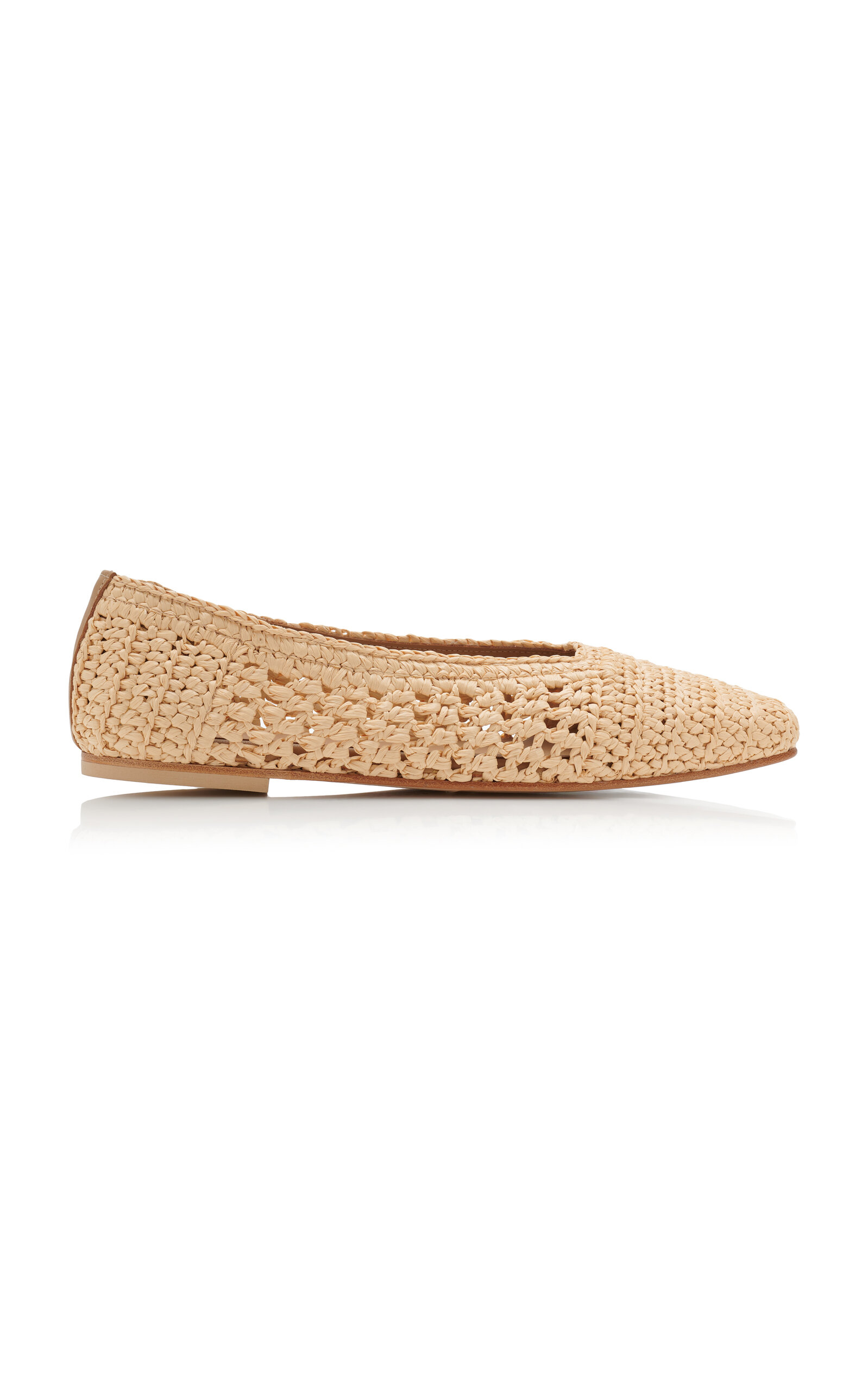 Shop Freda Salvador Jessie Raffia Flats In Tan