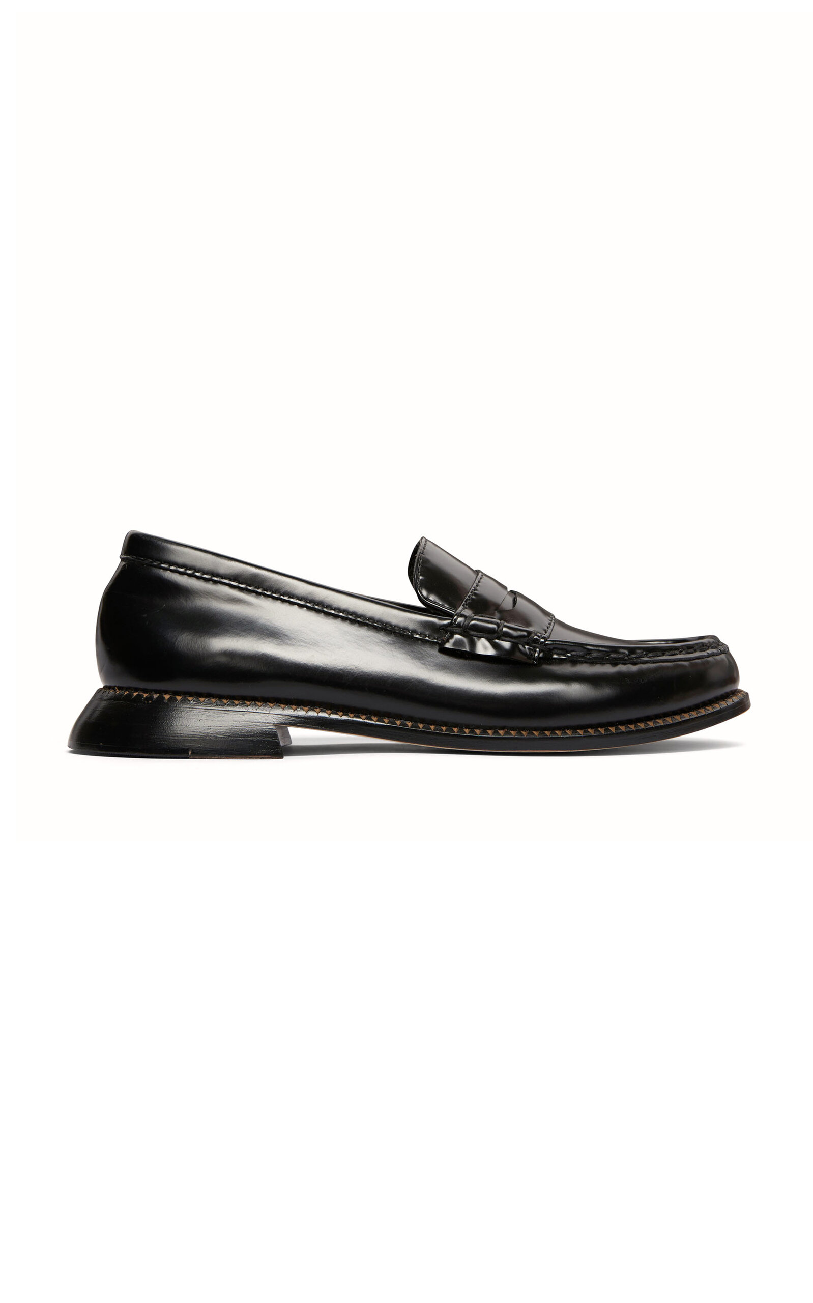 Shop Freda Salvador Elba Leather Penny Loafers In Black