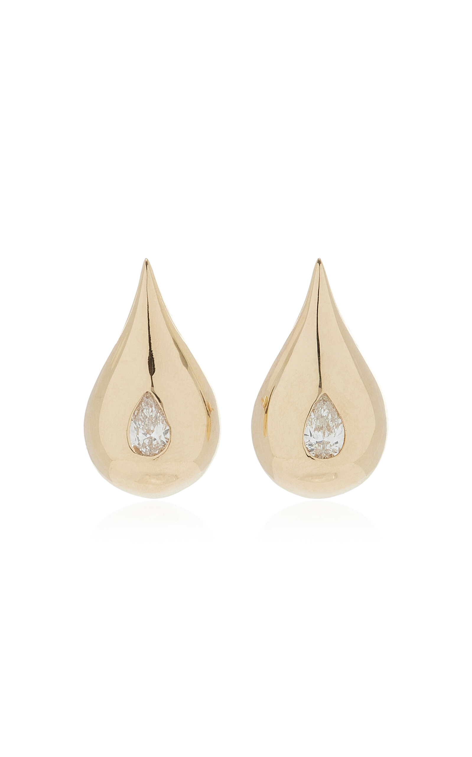 Mateo Water Droplet 14k Yellow Gold Diamond Earrings