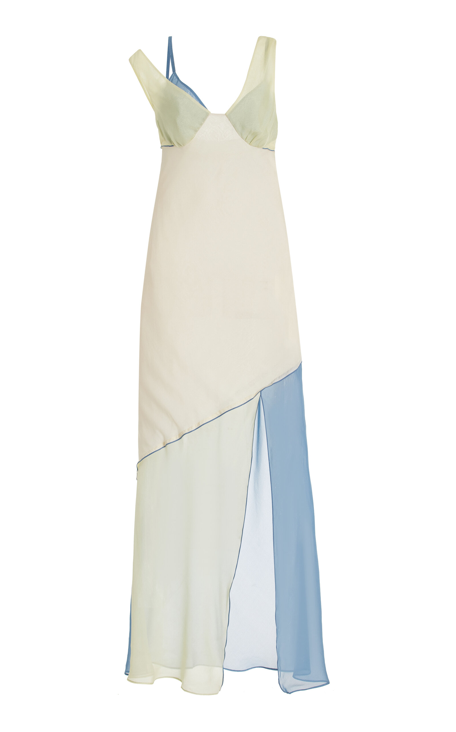 SIR Thames Spliced Silk Chiffon Midi Dress