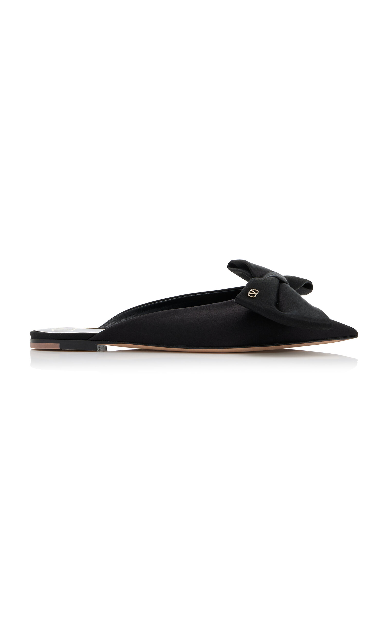 Valentino Garavani Unchateau Satin Bow Flats - Black