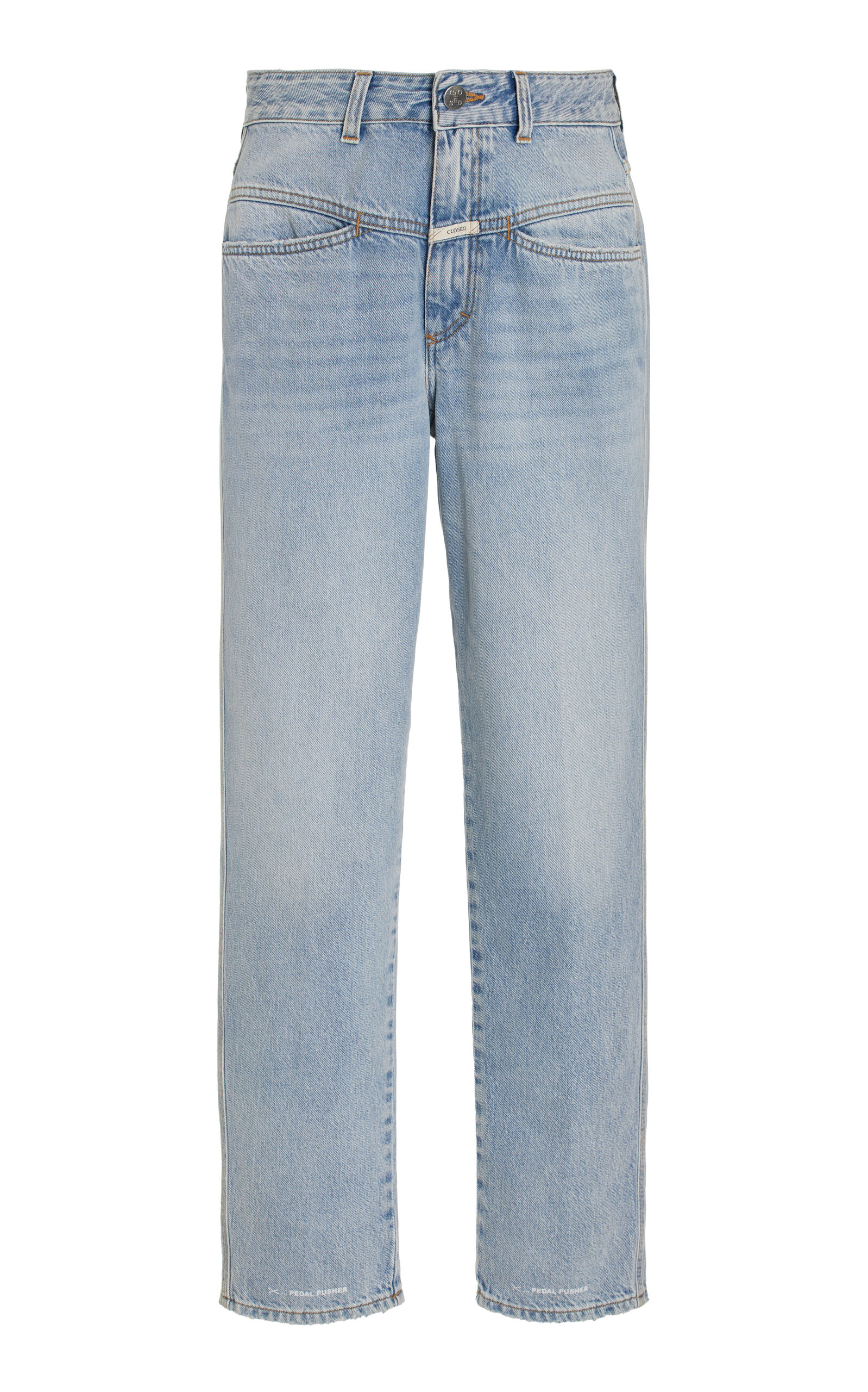 Shop Closed Pedal Pusher Rigid High-rise Straight-leg Jeans In Blue