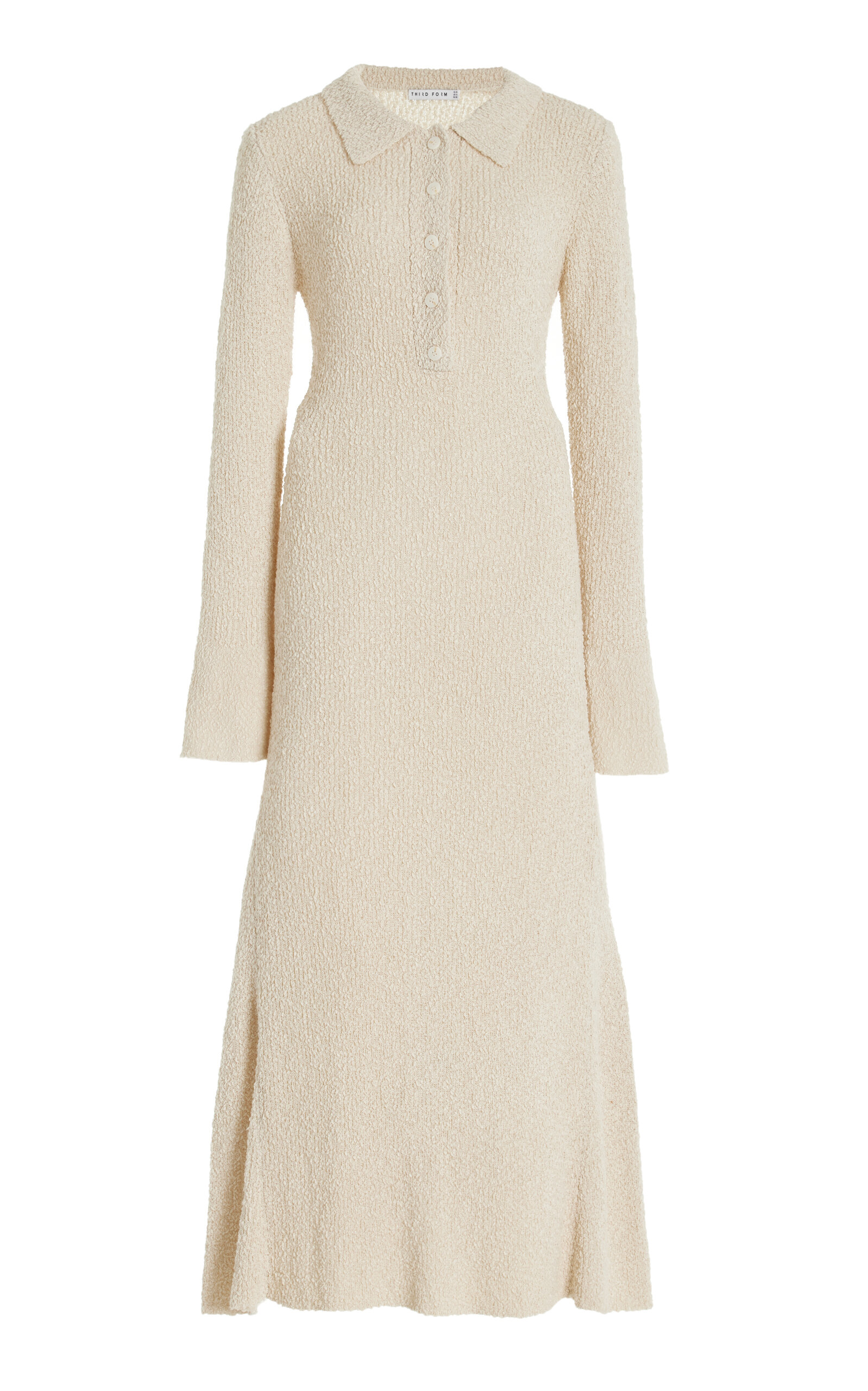 Third Form Unbound Boucle-Knit Maxi Shirt Dress - Ivory - Women's Clothing