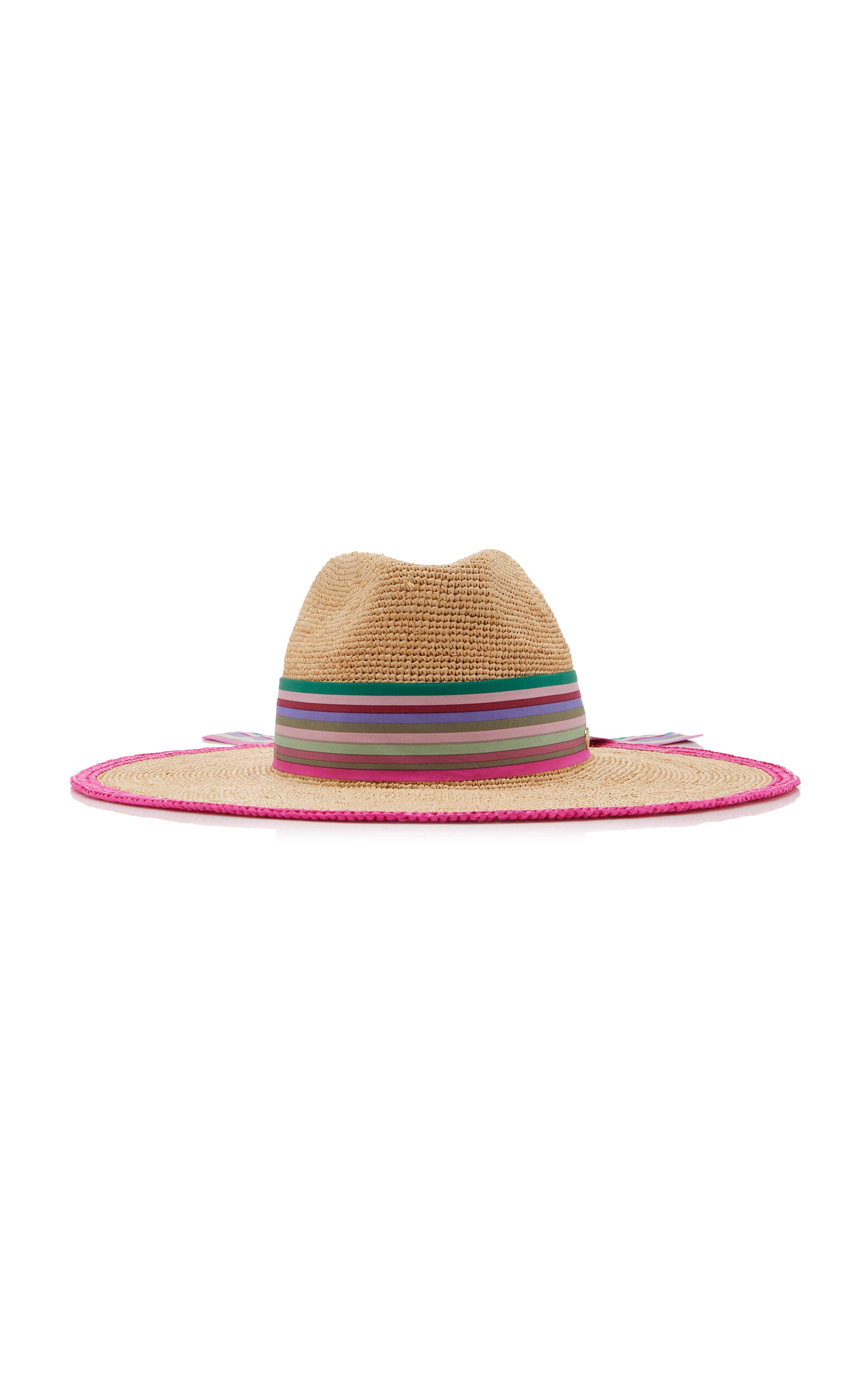 VALENTINO SCARF-DETAILED RAFFIA SUN HAT 