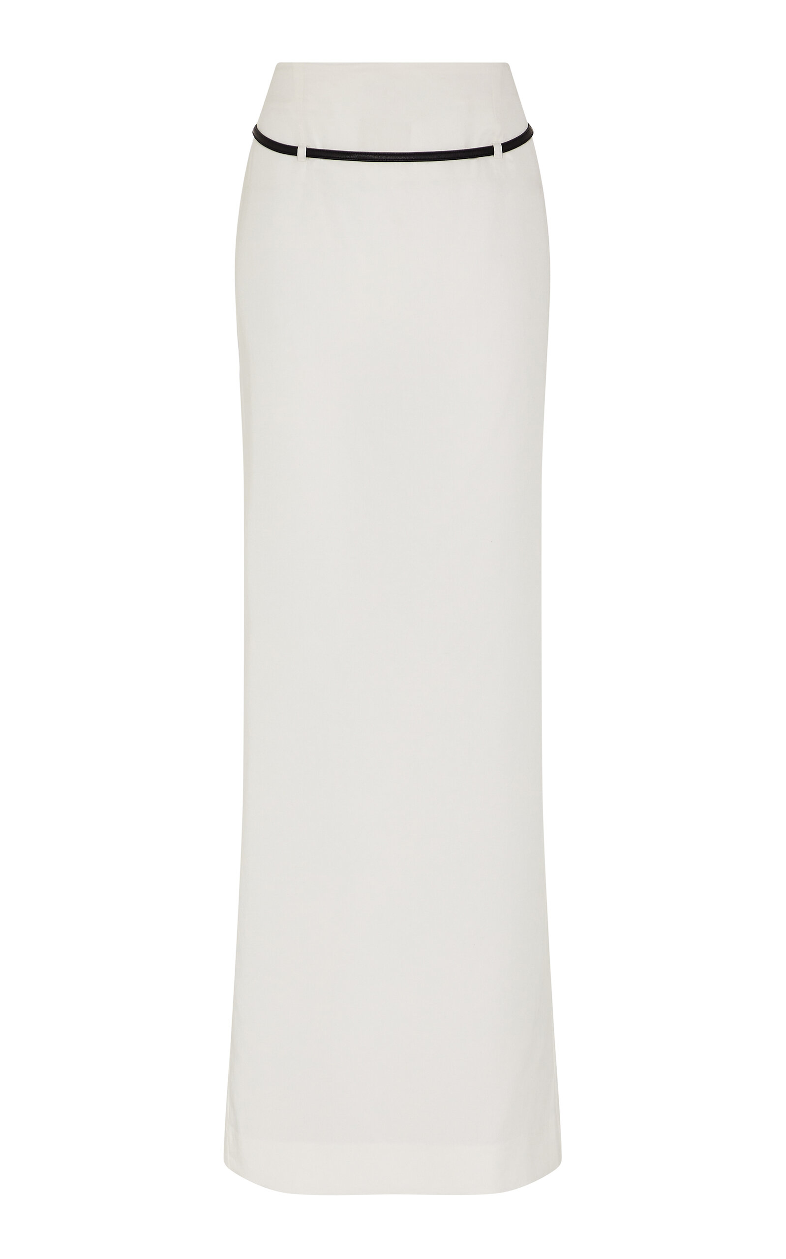 Paris Georgia Miller Belted Tencel-linen Maxi Skirt In White