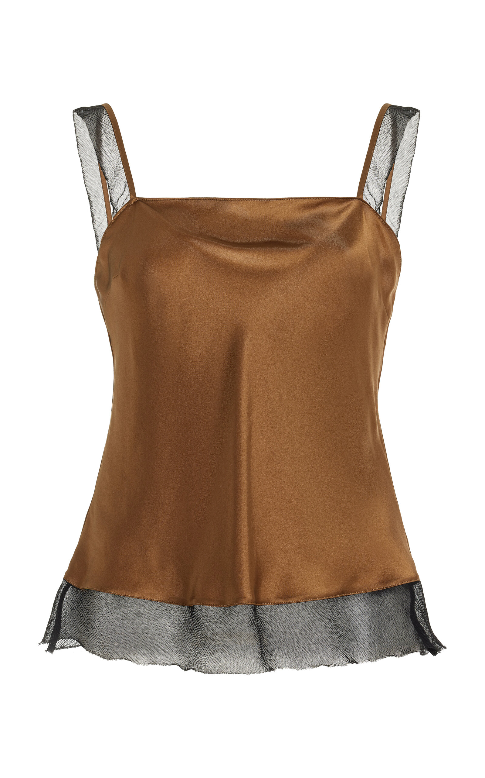 THE GARMENT Catania Mesh-Trimmed Silk Tank Top