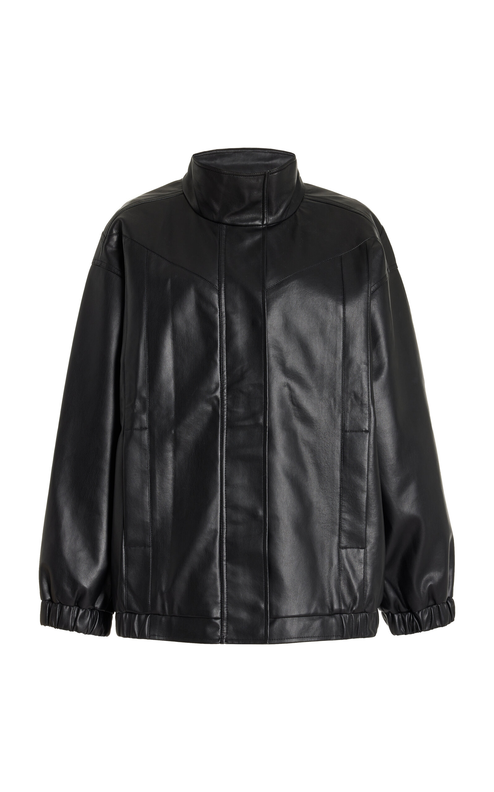 Shop The Garment Brooklyn Recycled Leather Bomber Jacket In Black