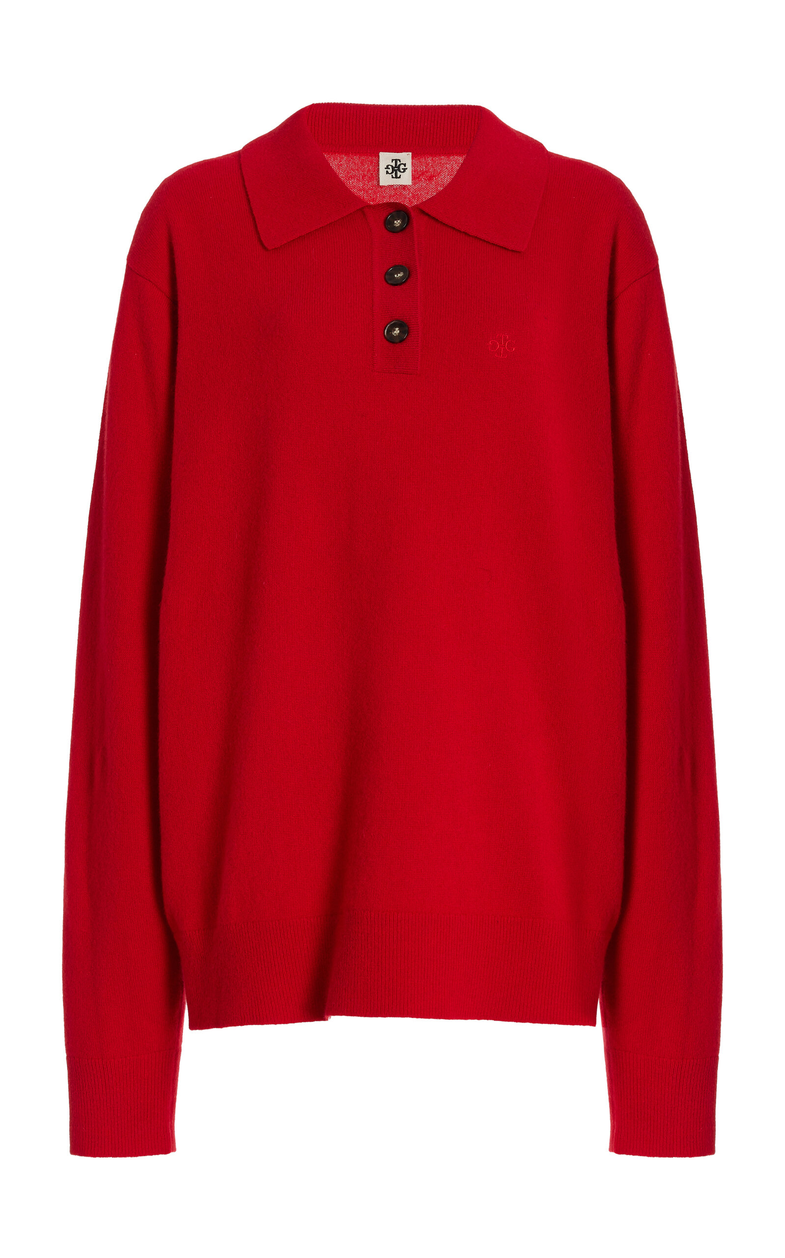 Shop The Garment Como Knit Wool-cashmere Polo Sweater In Red