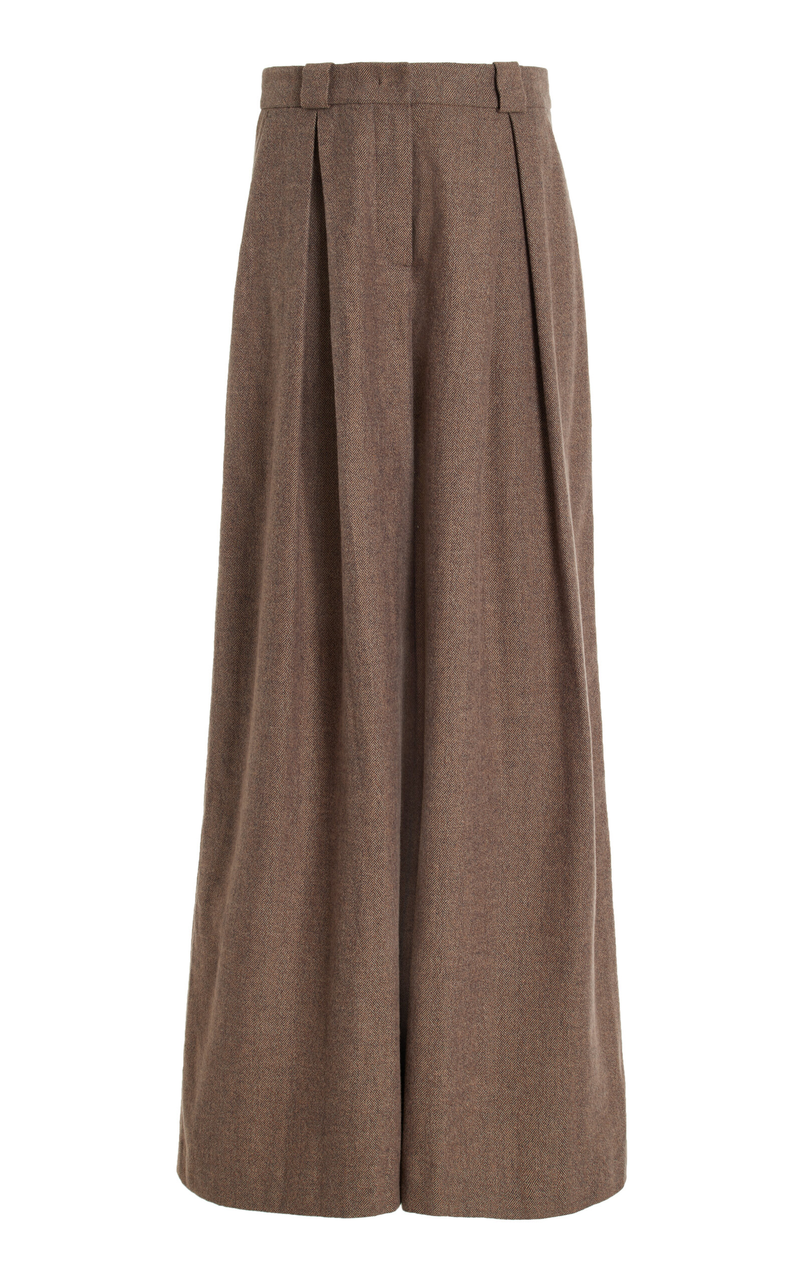 Shop The Garment Alpine Pleated Cotton Wide-leg Pants In Brown