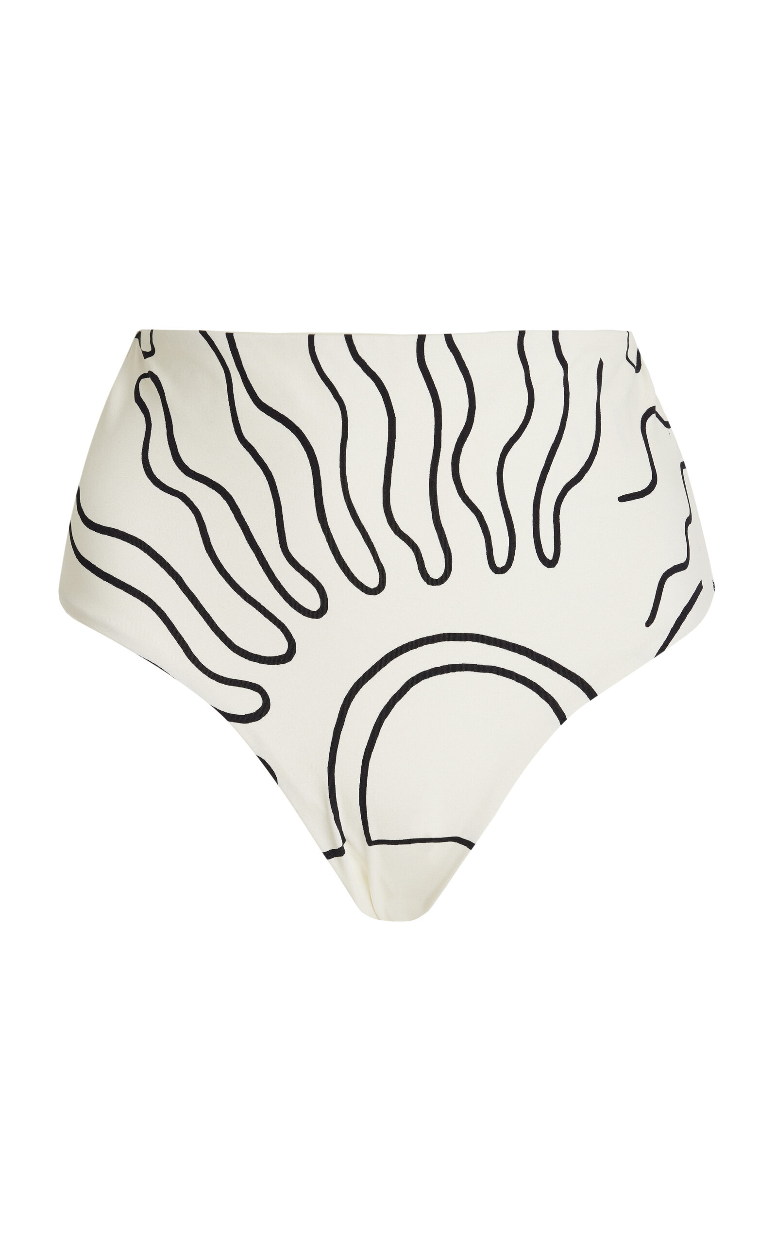 Shop Cala De La Cruz Elisa High-waisted Bikini Bottom In Ivory