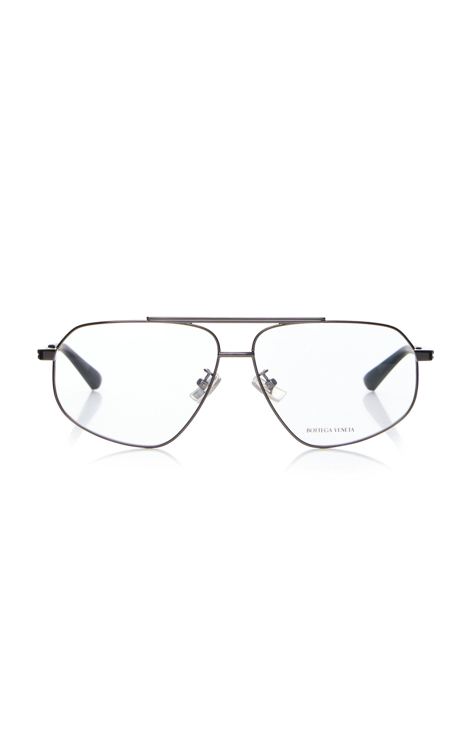 Bottega Veneta Aviator-frame Metal Glasses In Metallic