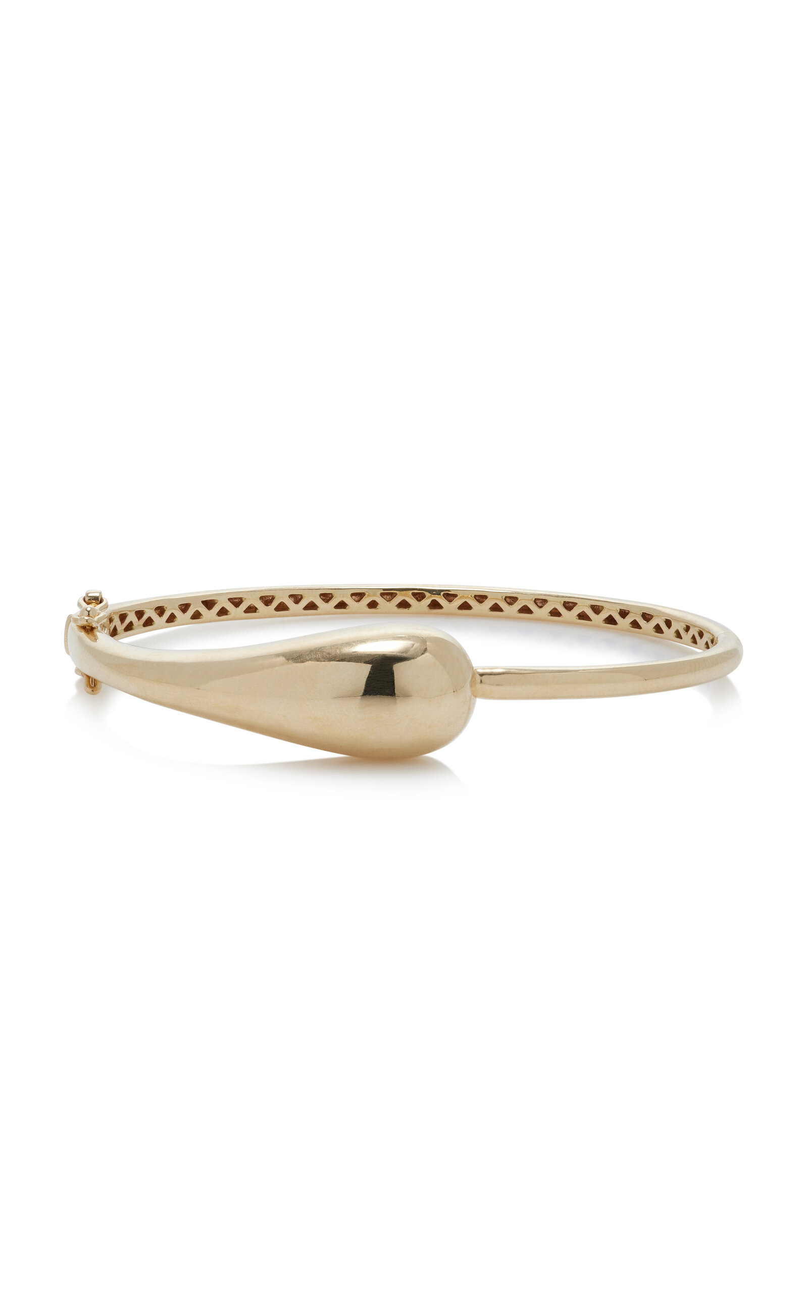 Mateo Water Droplet 14kt Gold Bangle With Diamond In Gold