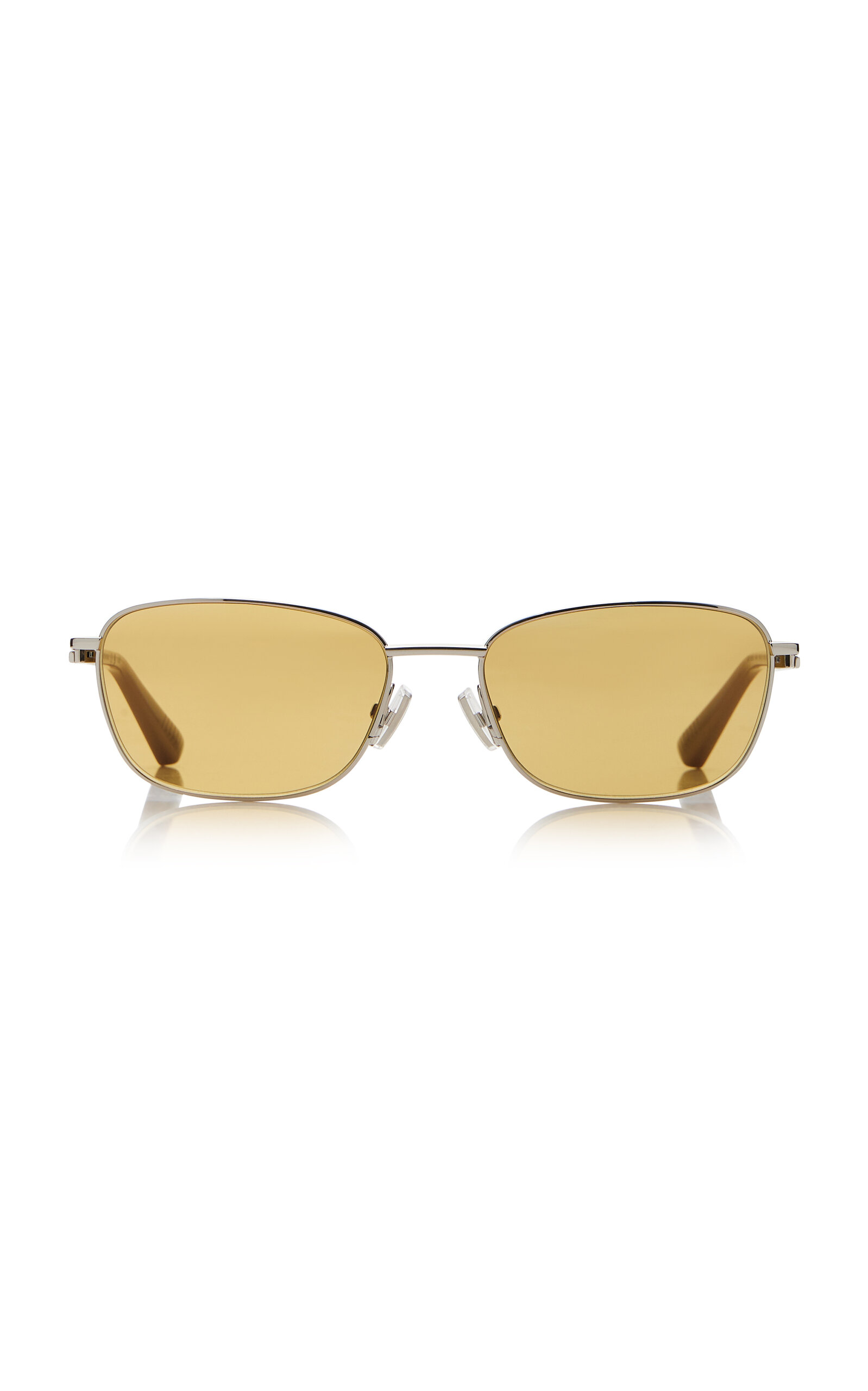 Shop Bottega Veneta Square-frame Metal Sunglasses In Brown