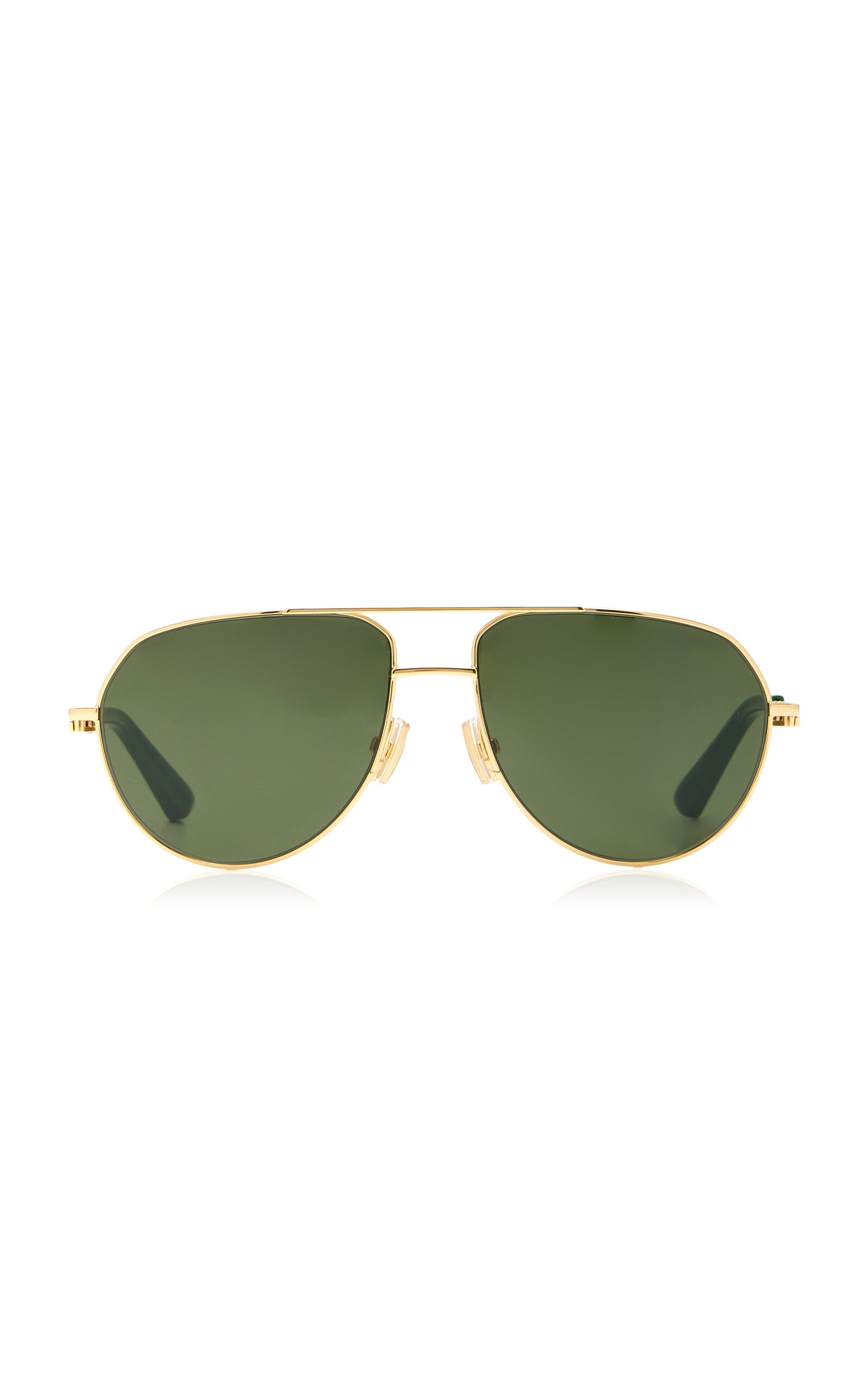 Bottega Veneta Pilot-frame Metal Sunglasses In Green