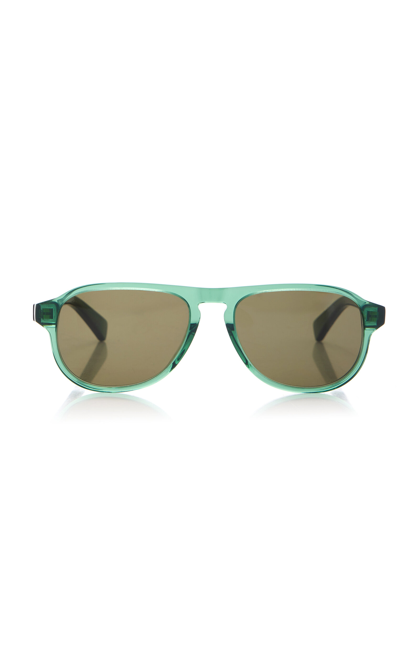 Shop Bottega Veneta Aviator-frame Acetate Sunglasses In Green