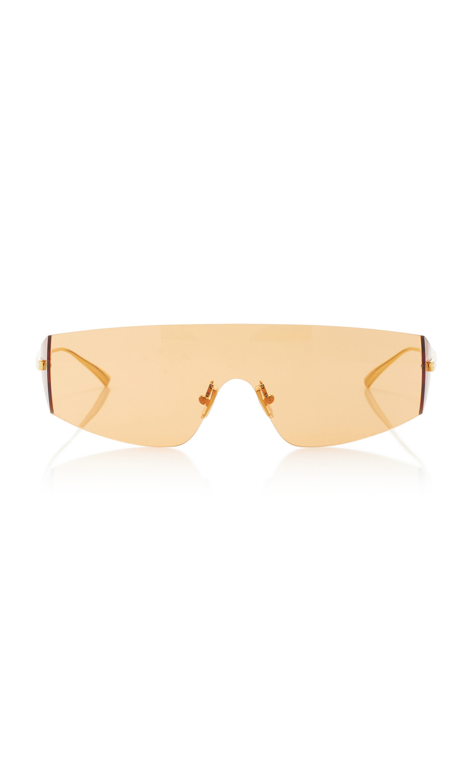 Bottega Veneta Mask-frame Acetate Sunglasses In Orange