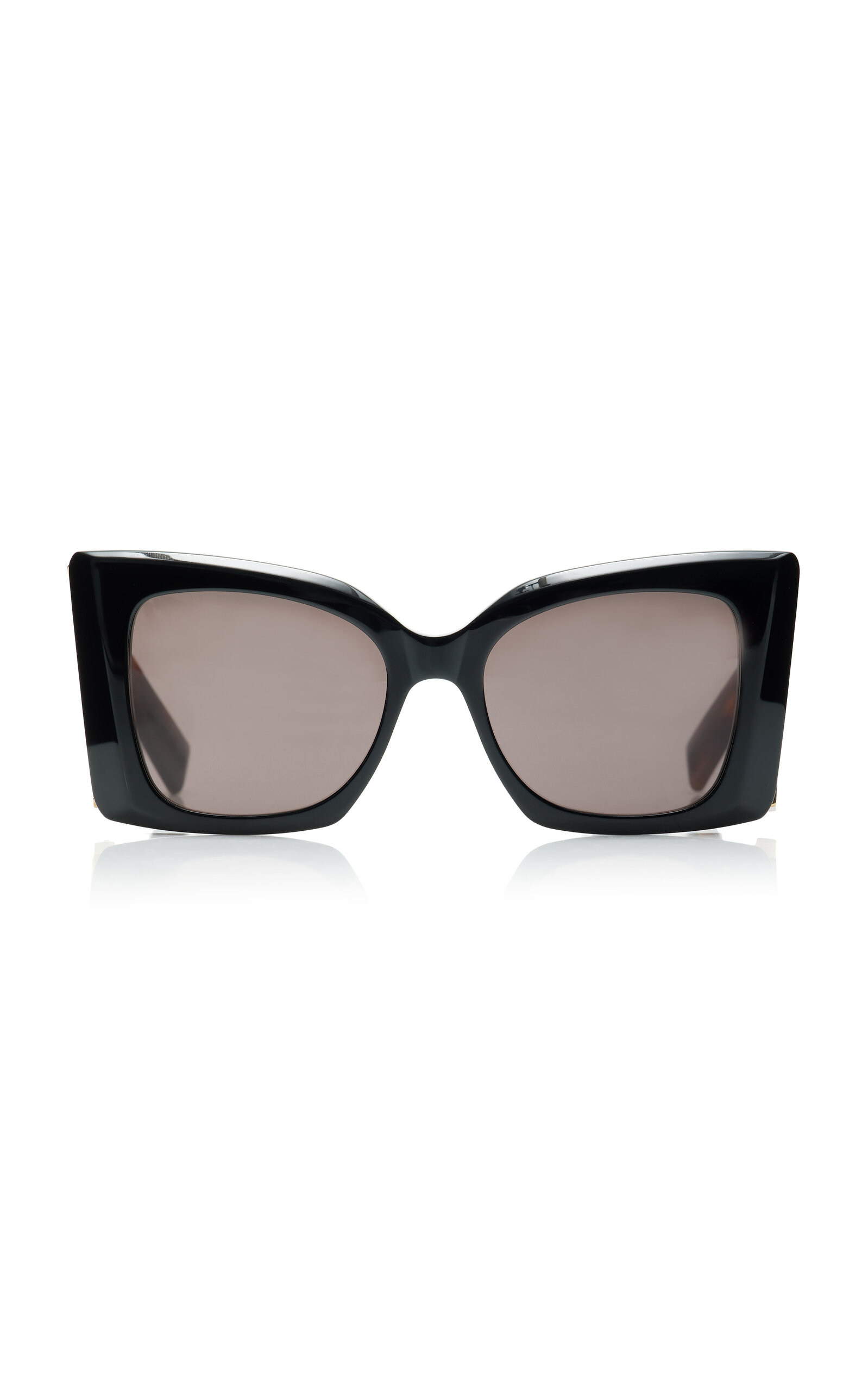 Saint Laurent Oversized Cat-eye Acetate; Bio-nylon Sunglasses In Black