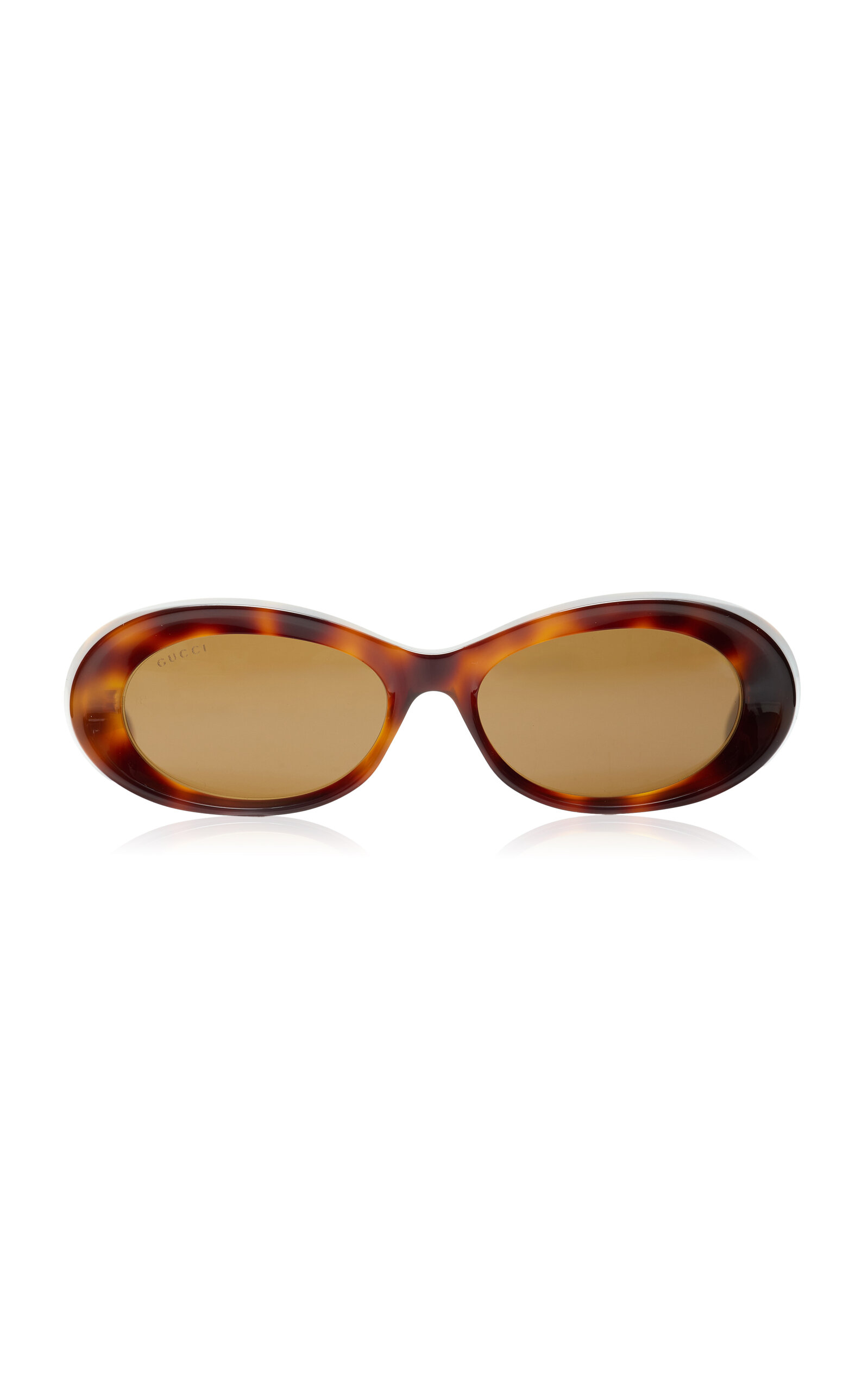 Oval-Frame Bio-Nylon; Acetate Sunglasses