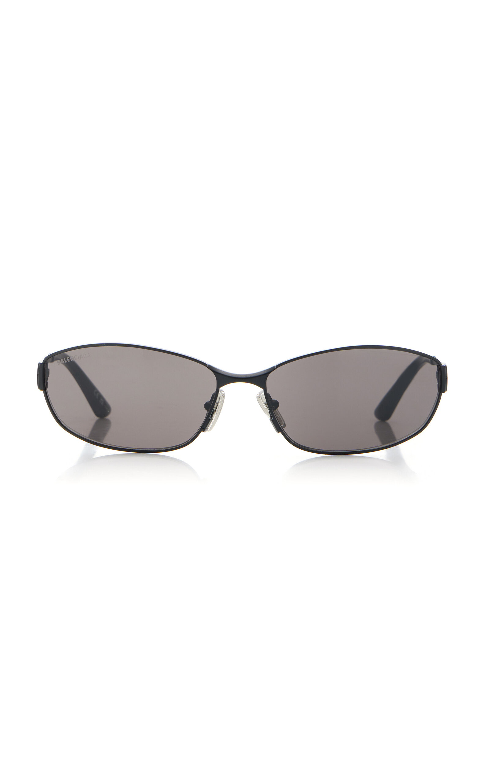 Balenciaga Rectangular-frame Metal Sunglasses In Neutral