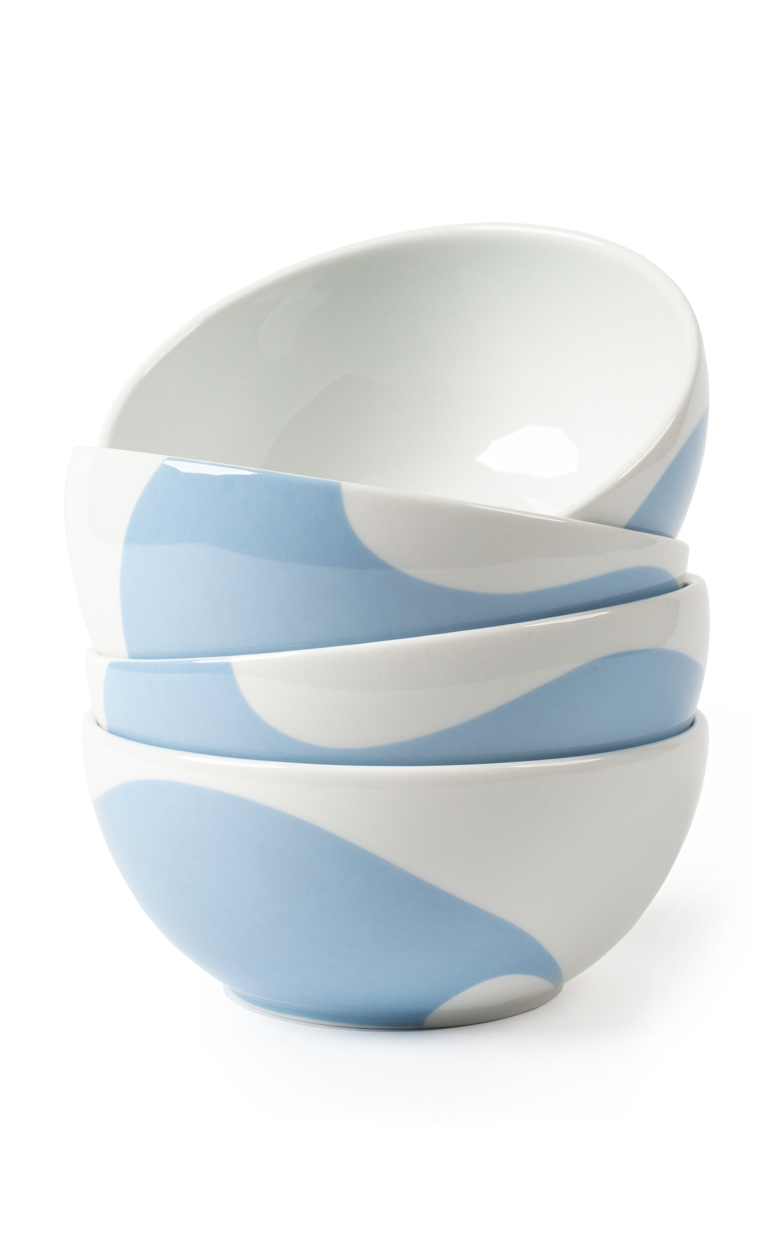 Misette Set-of-four Colorblock Porcelain Cereal Bowls In Blue